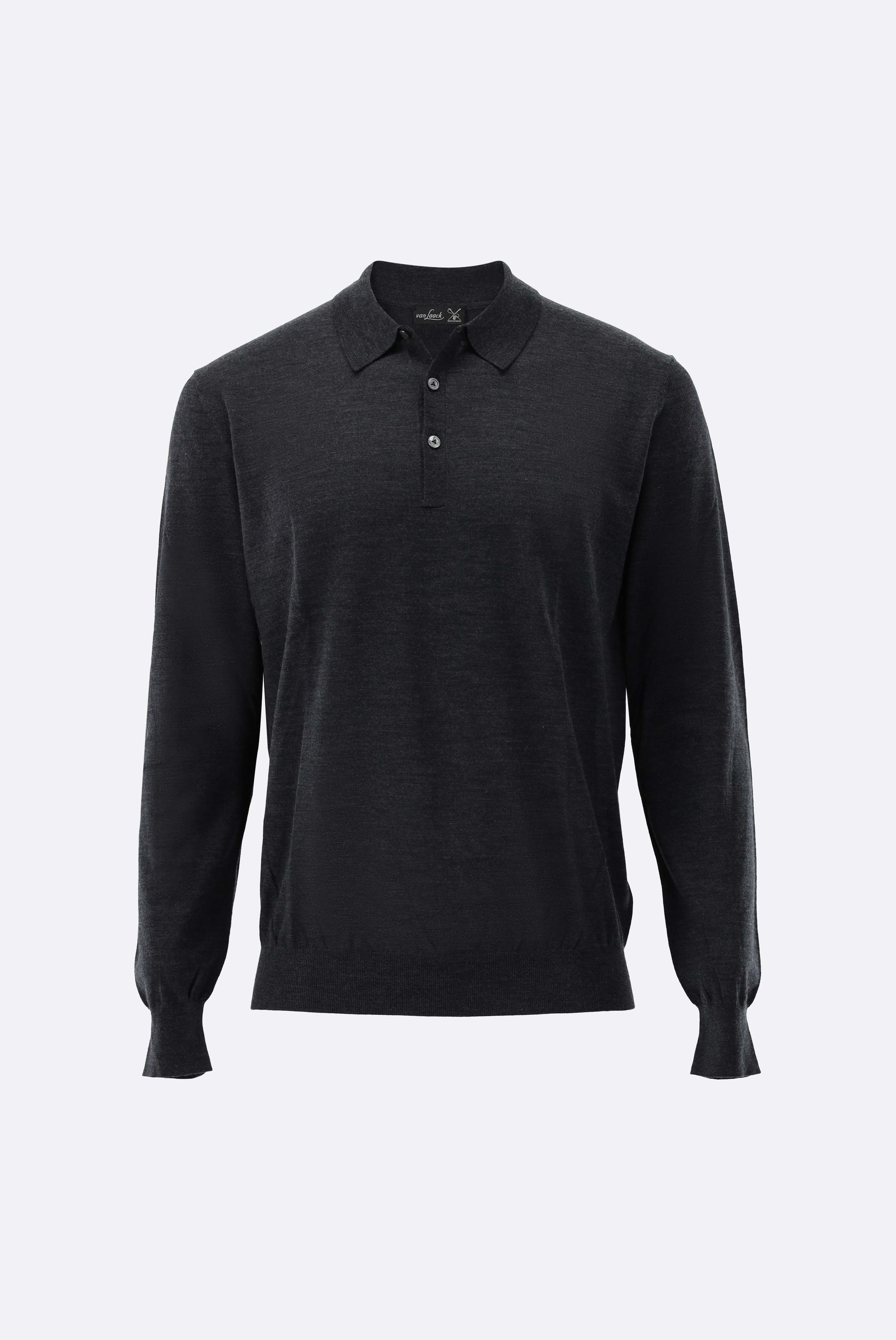 Merino Wool Polo Under Jumper Navy Cashmere Merino Polo Neck