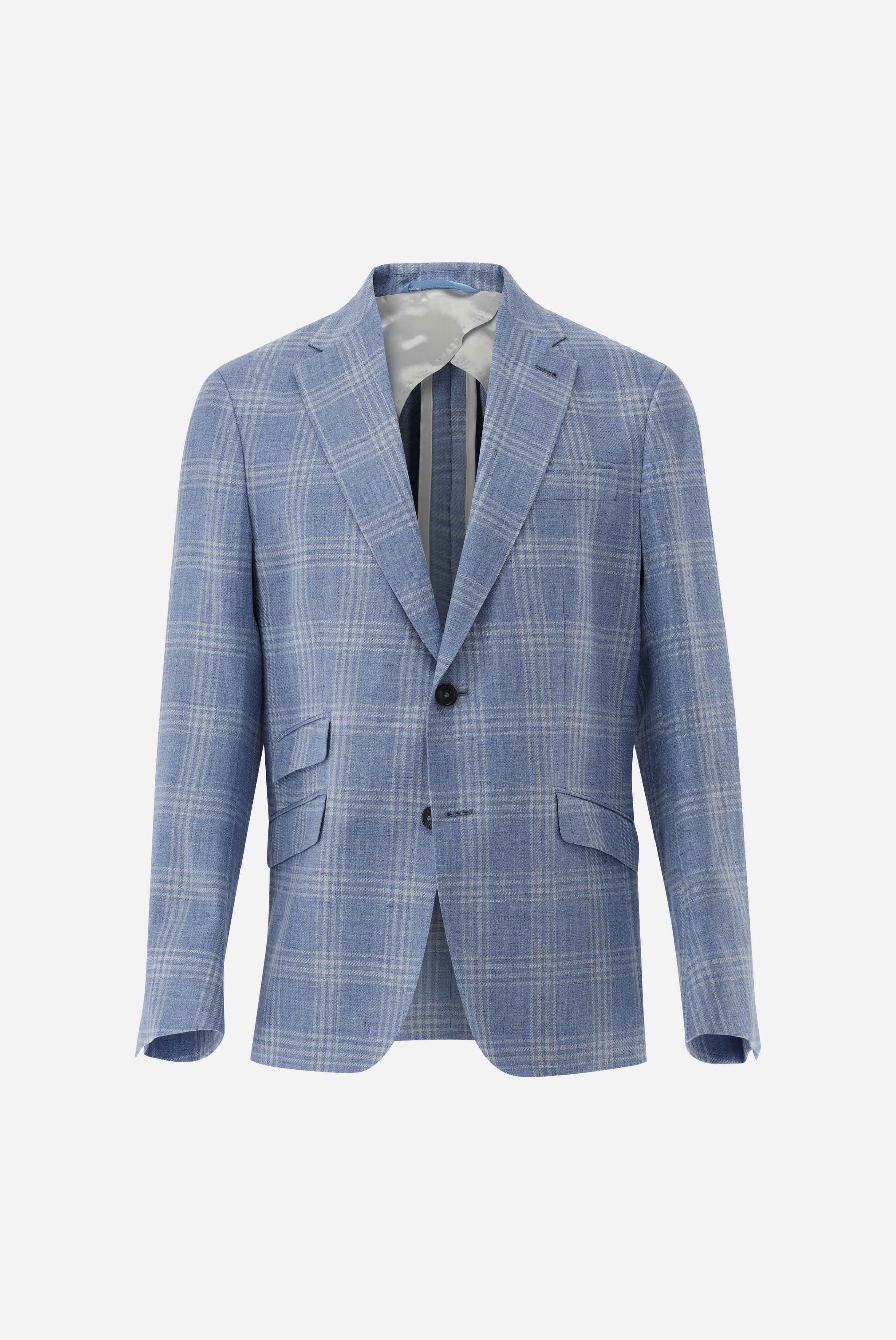 Sakko kariert und ungefüttert mit Leinen