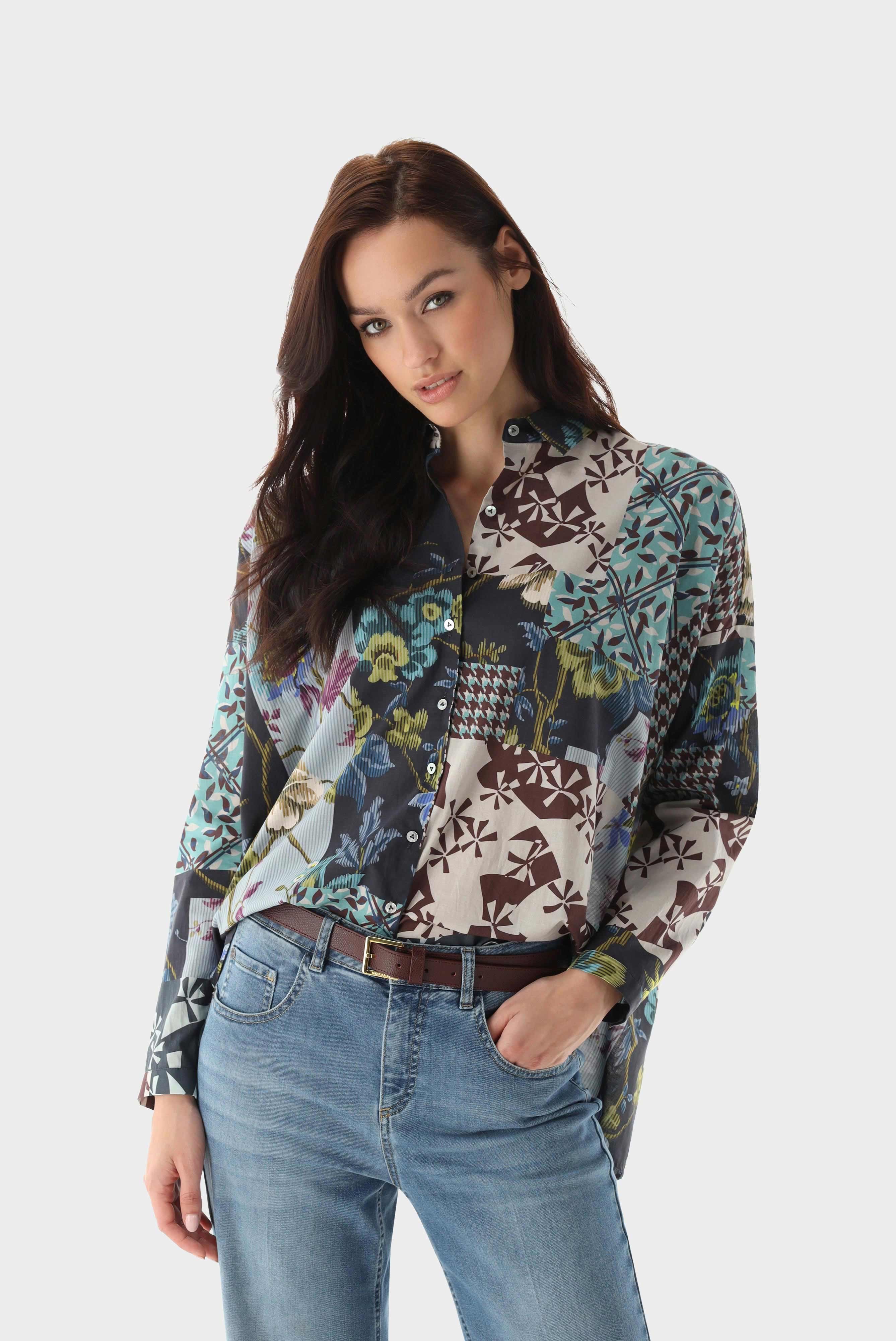 Casual Blouses+Patchwork Printed Shirt+05.527Z.07.171884.925.34