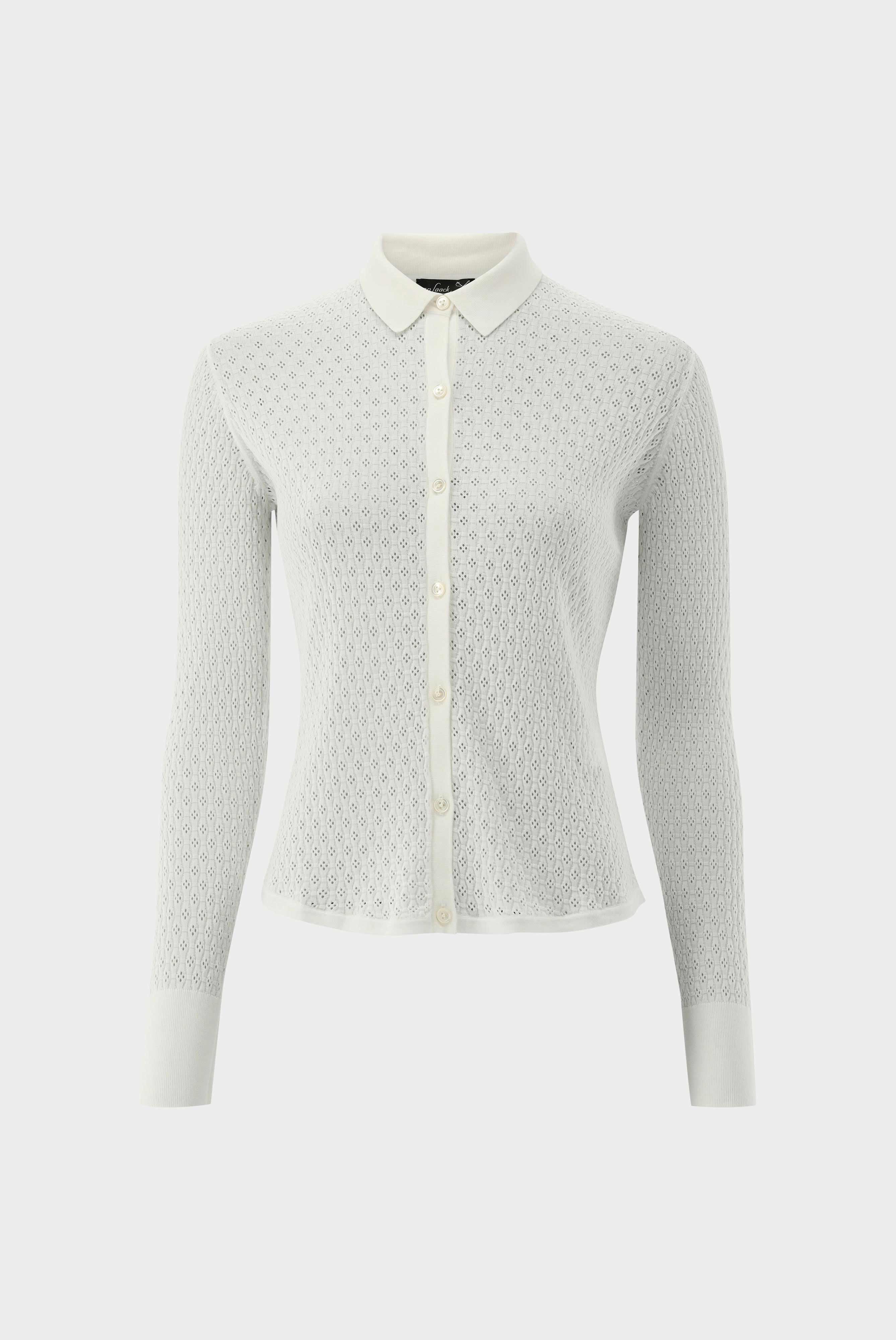 Casual Blouses+Knit Shirt with Lace Pattern in Air Cotton+09.9990..S00253.100.XS