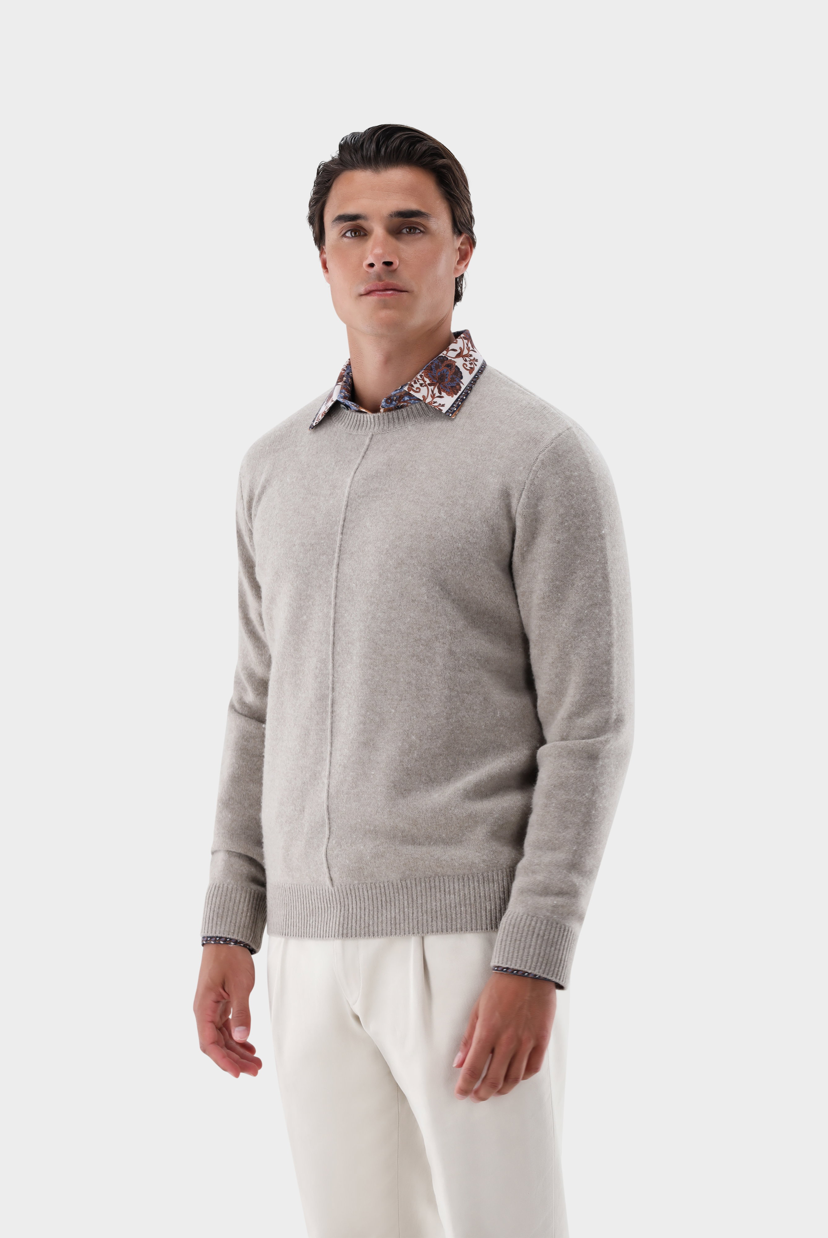 Crew-neck in wool and cashmere