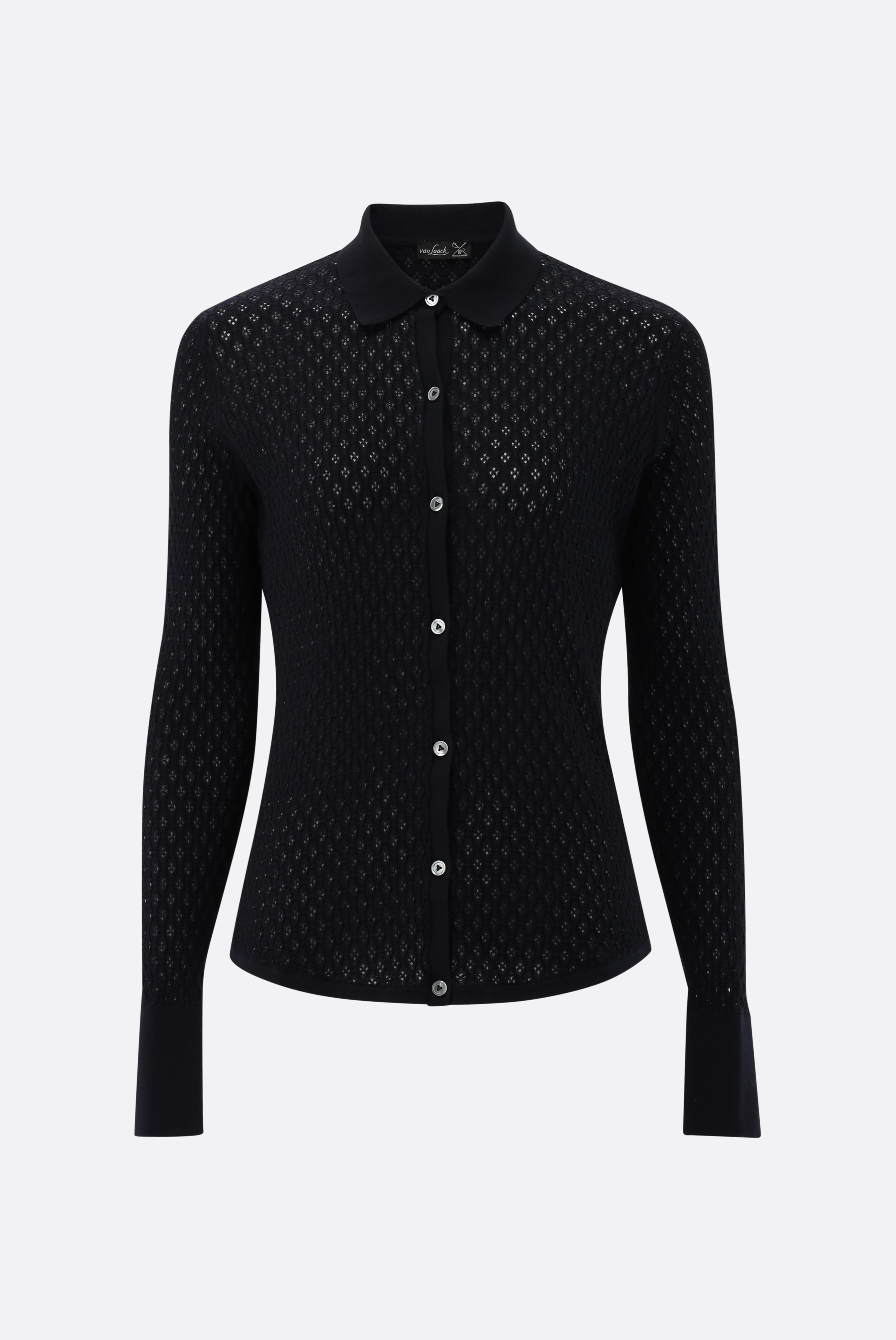 Casual Blouses+Knit Shirt with Lace Pattern in Air Cotton+09.9990..S00253.795.XS