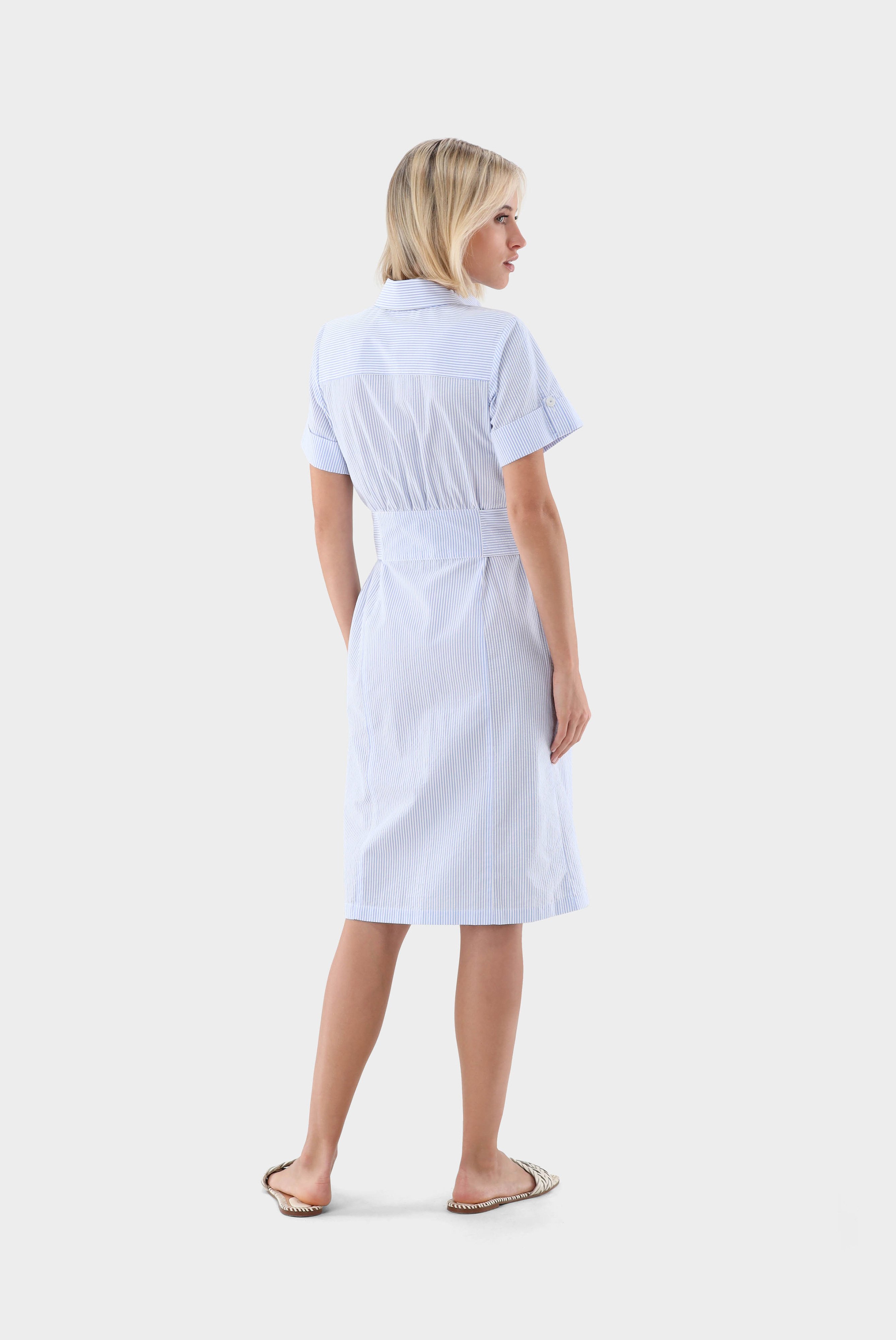 Dresses & Skirts+Cotton seersucker shirt dress with pockets+05.6056.FW.151054.720.34