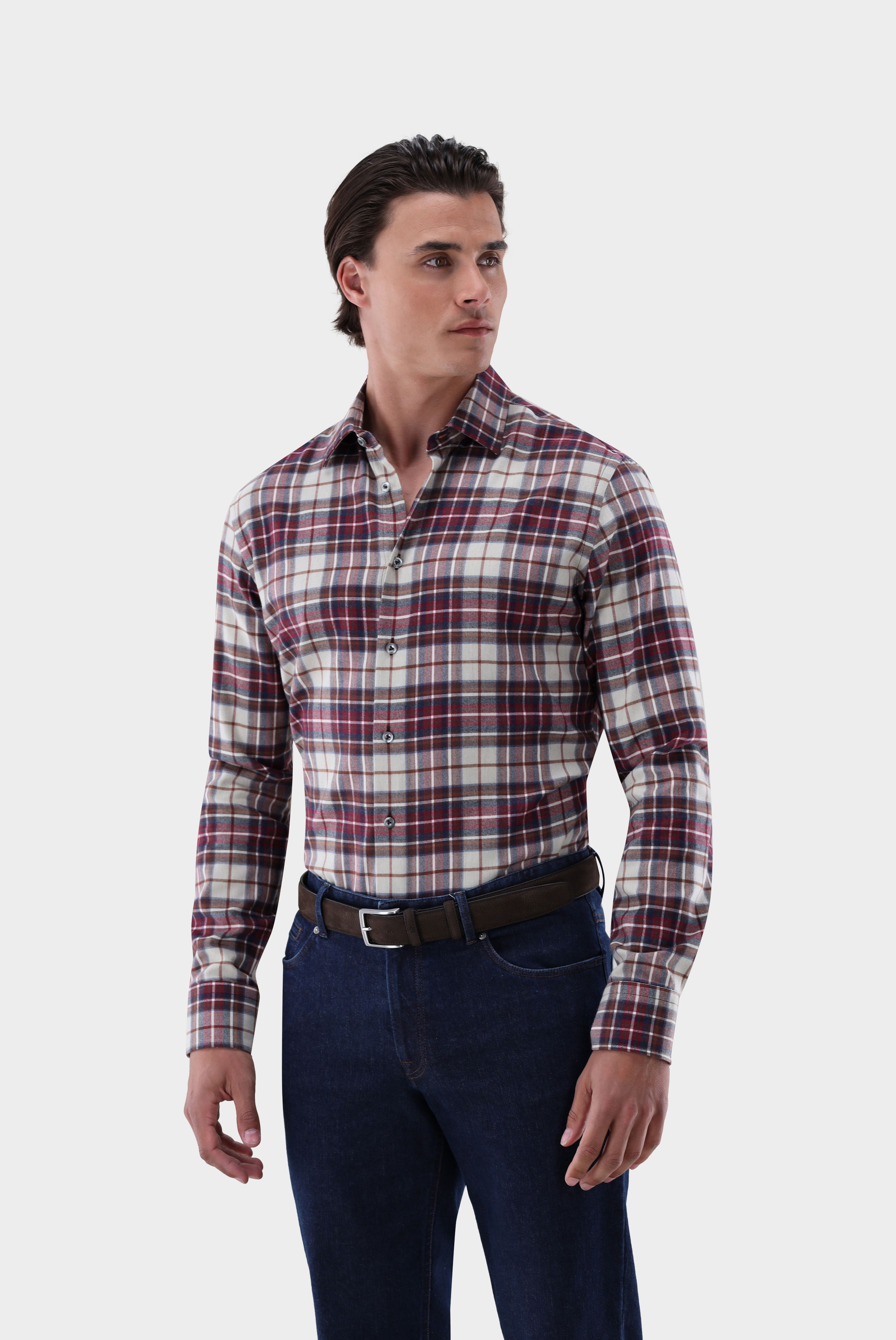 Flanellhemd kariert Tailor Fit