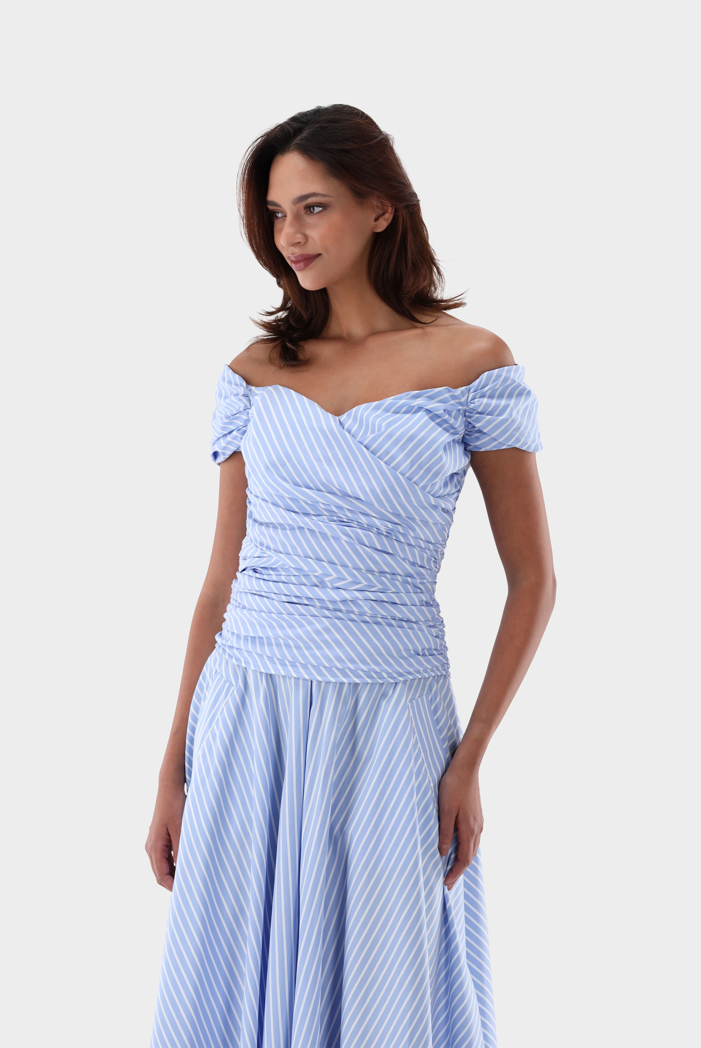 Corsage aus Baumwolle gestreift