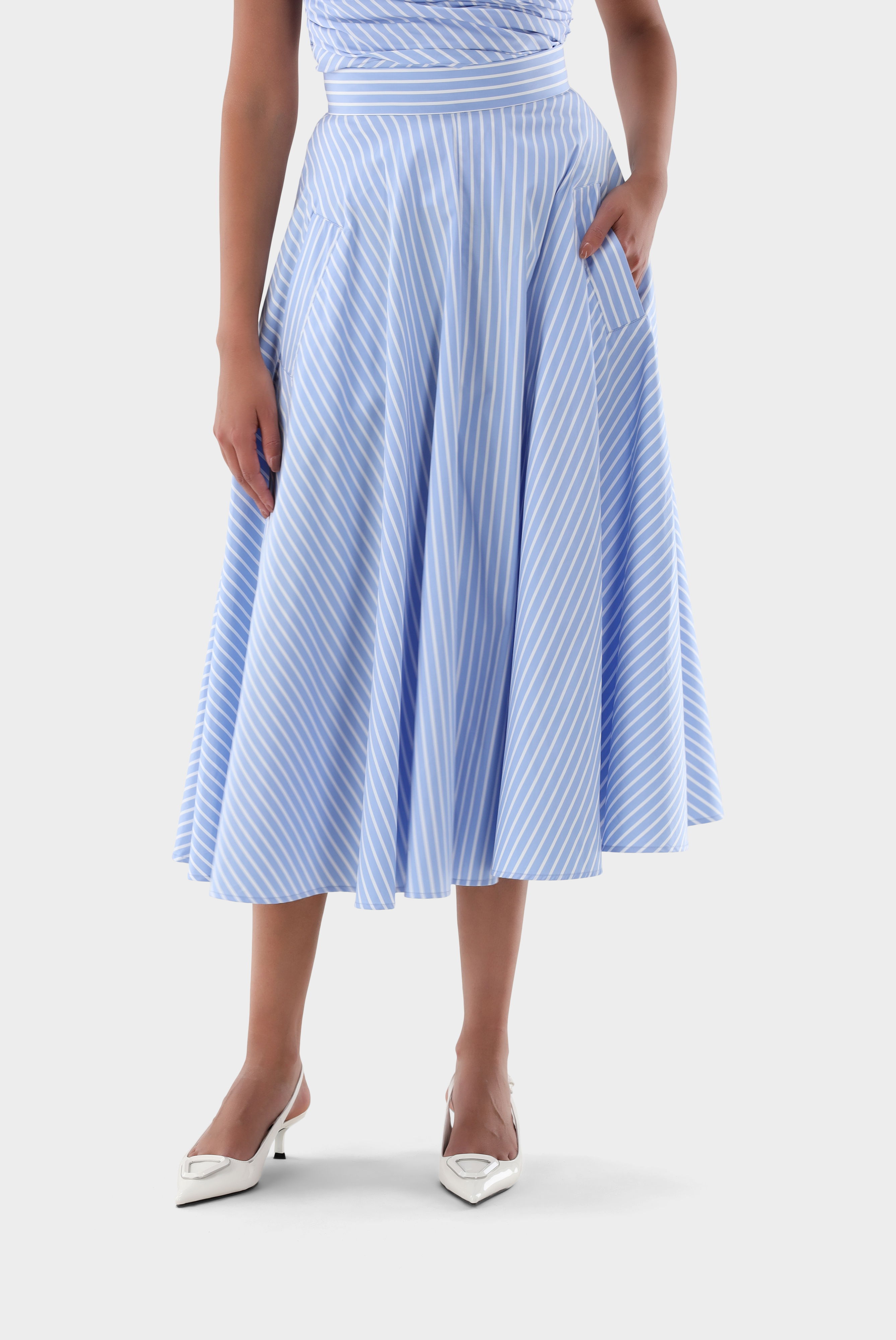 Midi-Rock mit Streifendruck