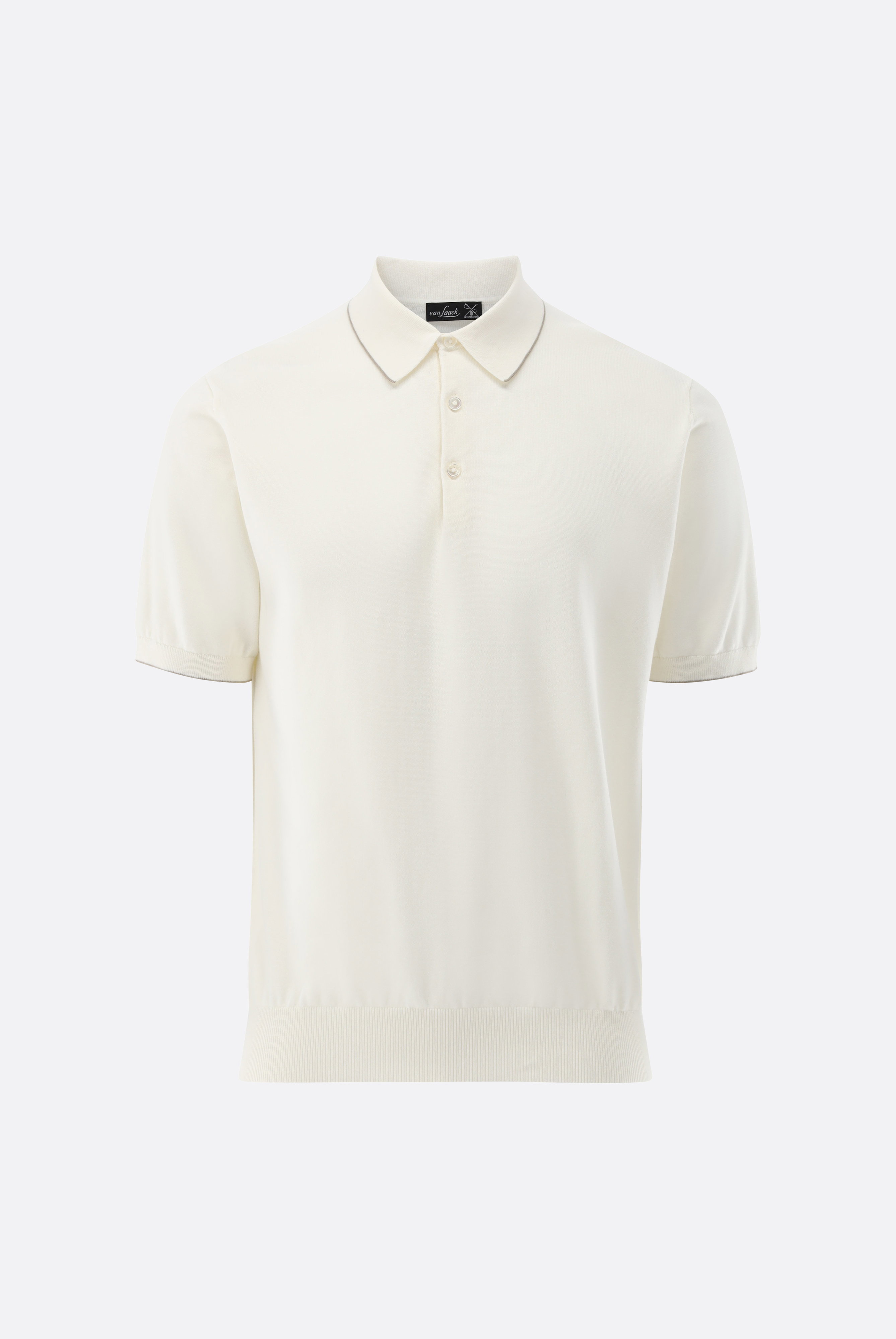 Strick Poloshirt mit Detail aus Air Cotton günstig online kaufen