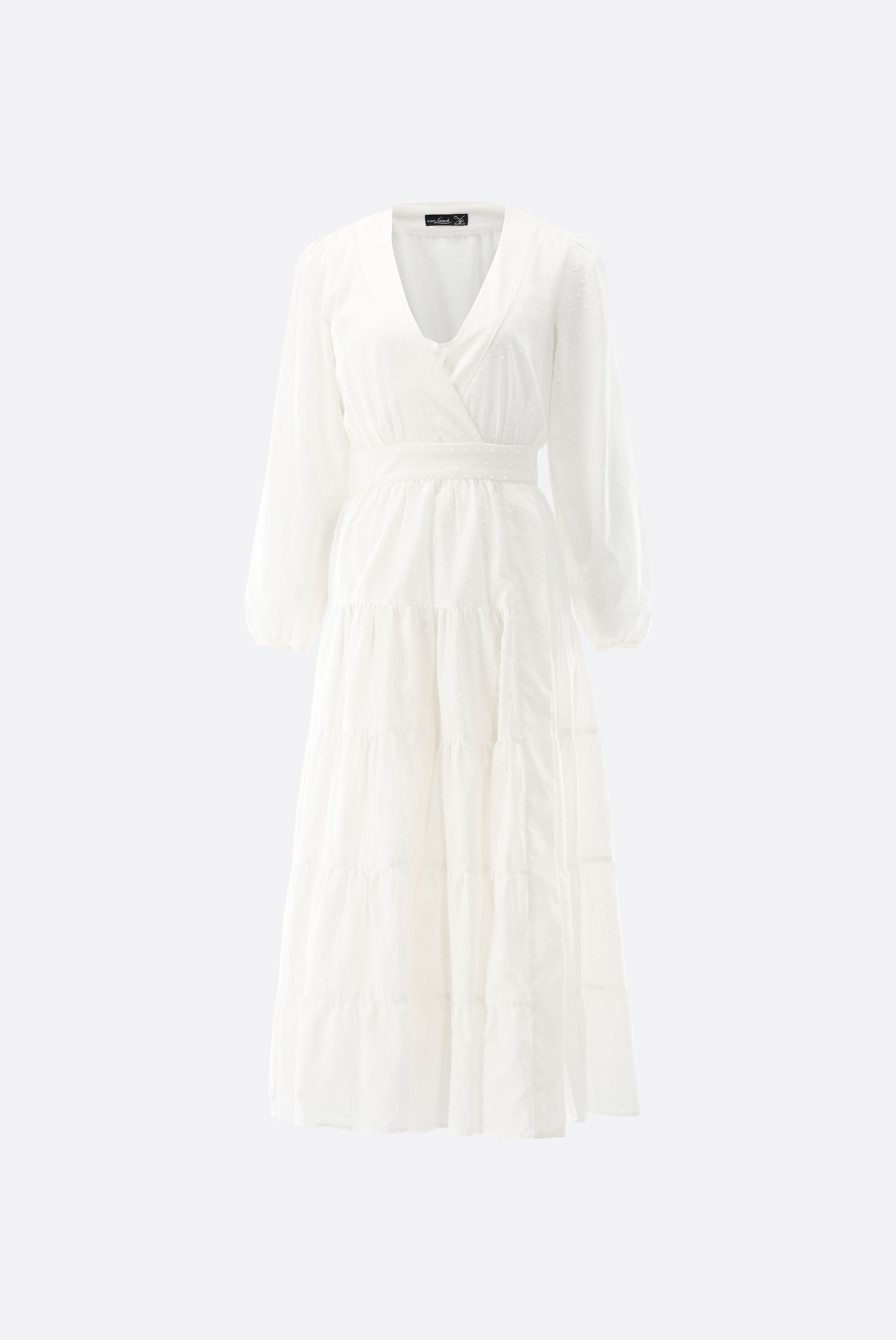 Midi-Wickelkleid mit Puffärmeln günstig online kaufen