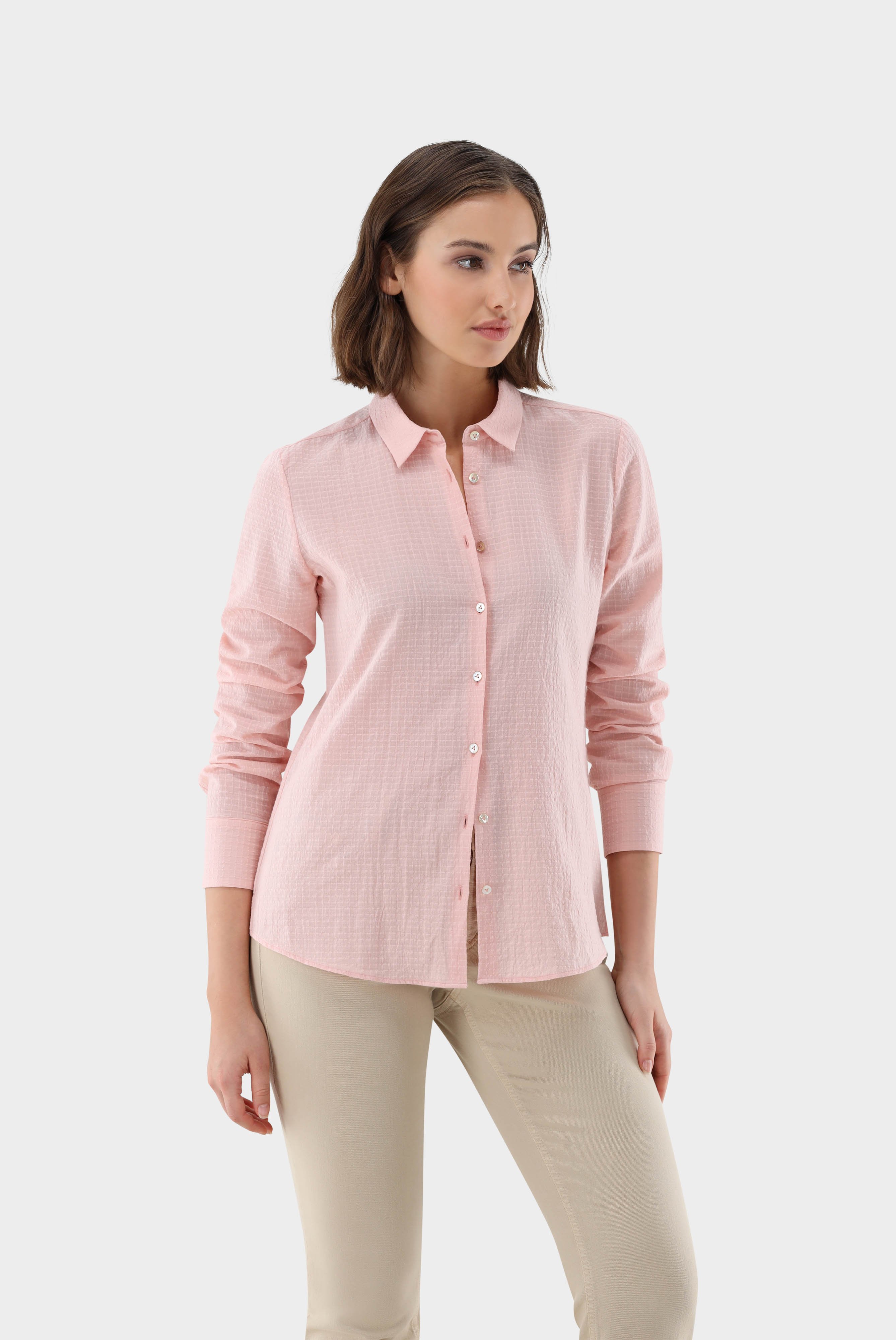 Casual Blouses+Fitted Button-Up Shirt Blouse with Check Pattern+05.511Z.07.150236.420.32