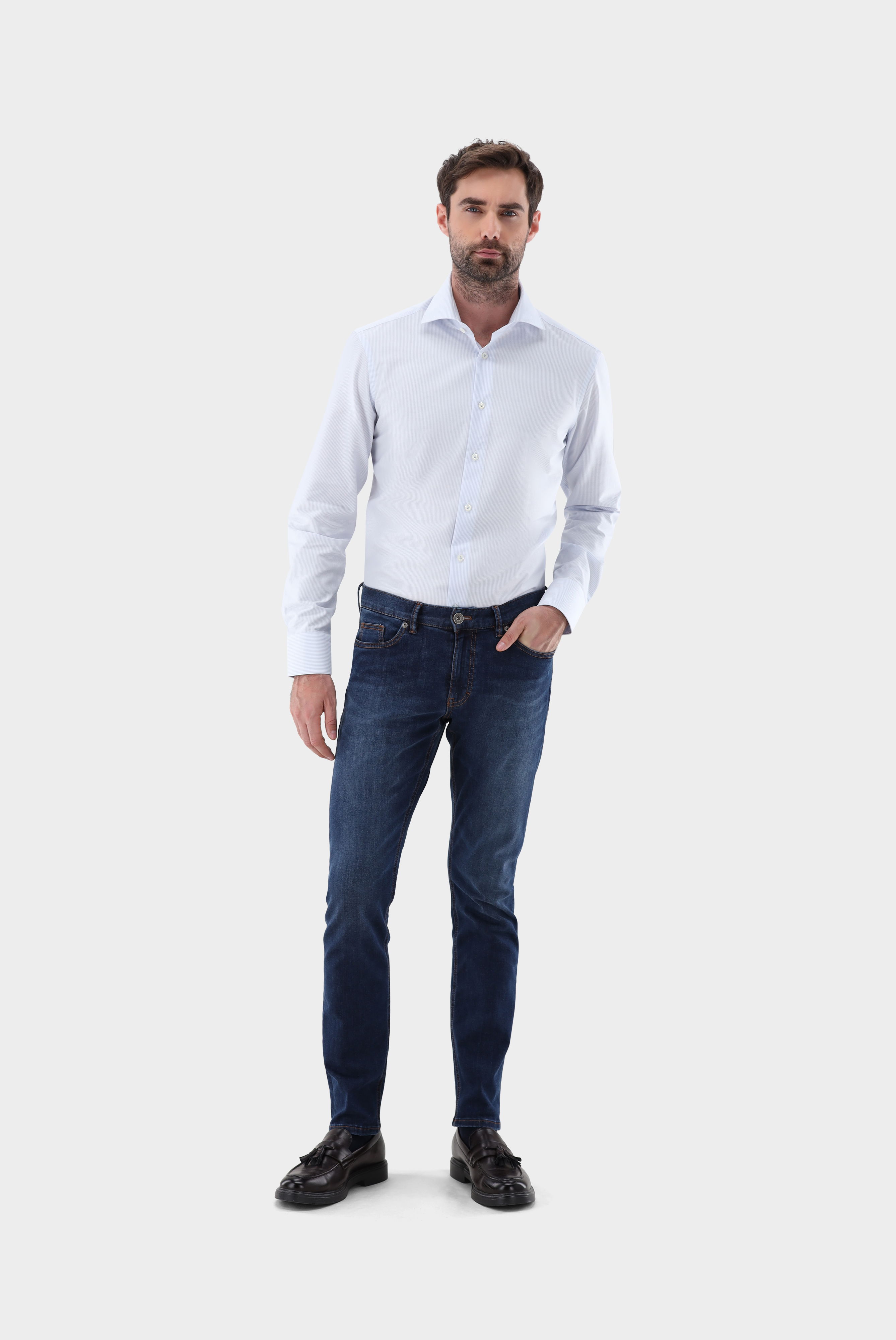 Gestreiftes Bügelfreies Hemd Tailor Fit günstig online kaufen