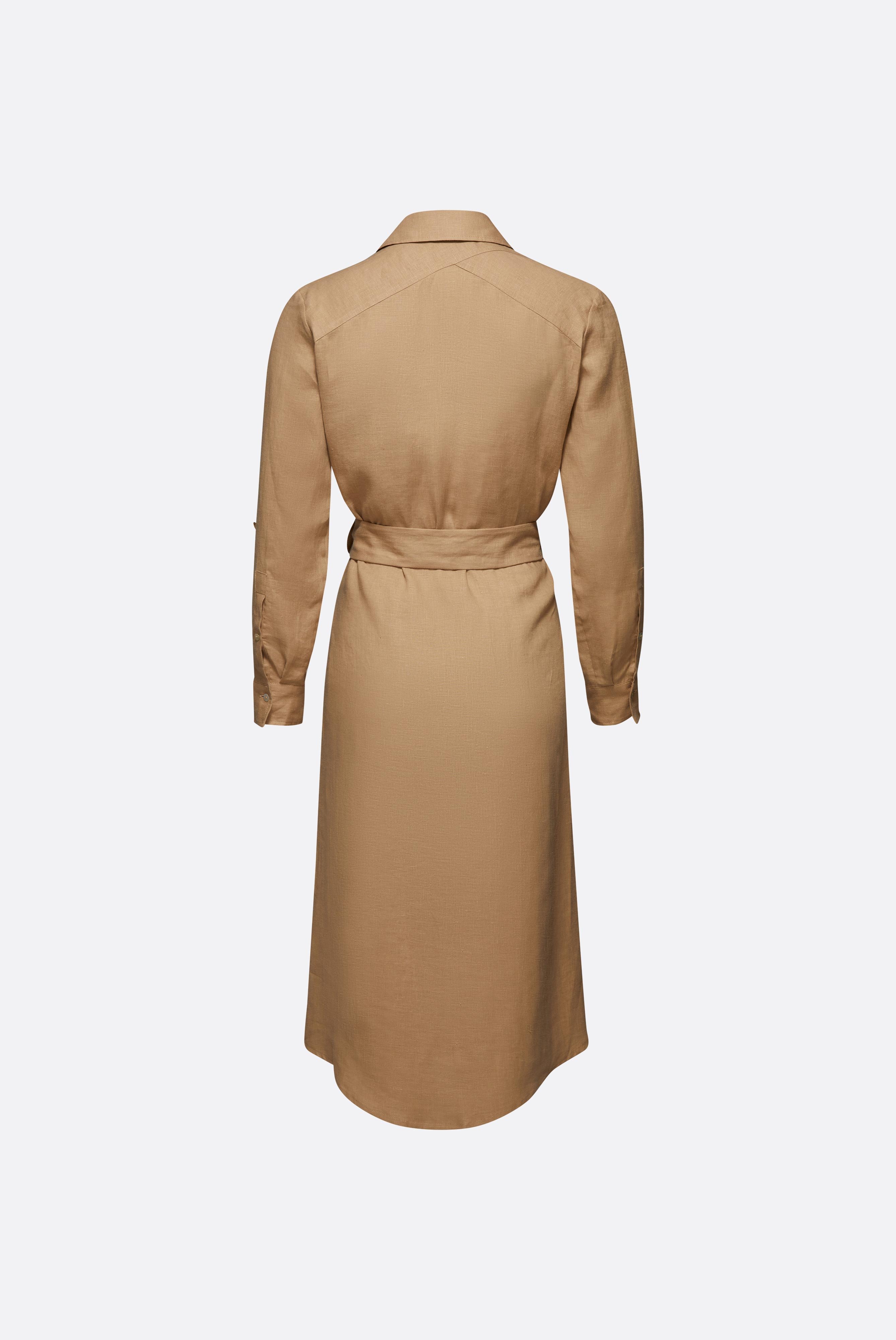 Dresses & Skirts+Smooth Linen Midi Shirt Dress+05.658V.P8.150555.130.34