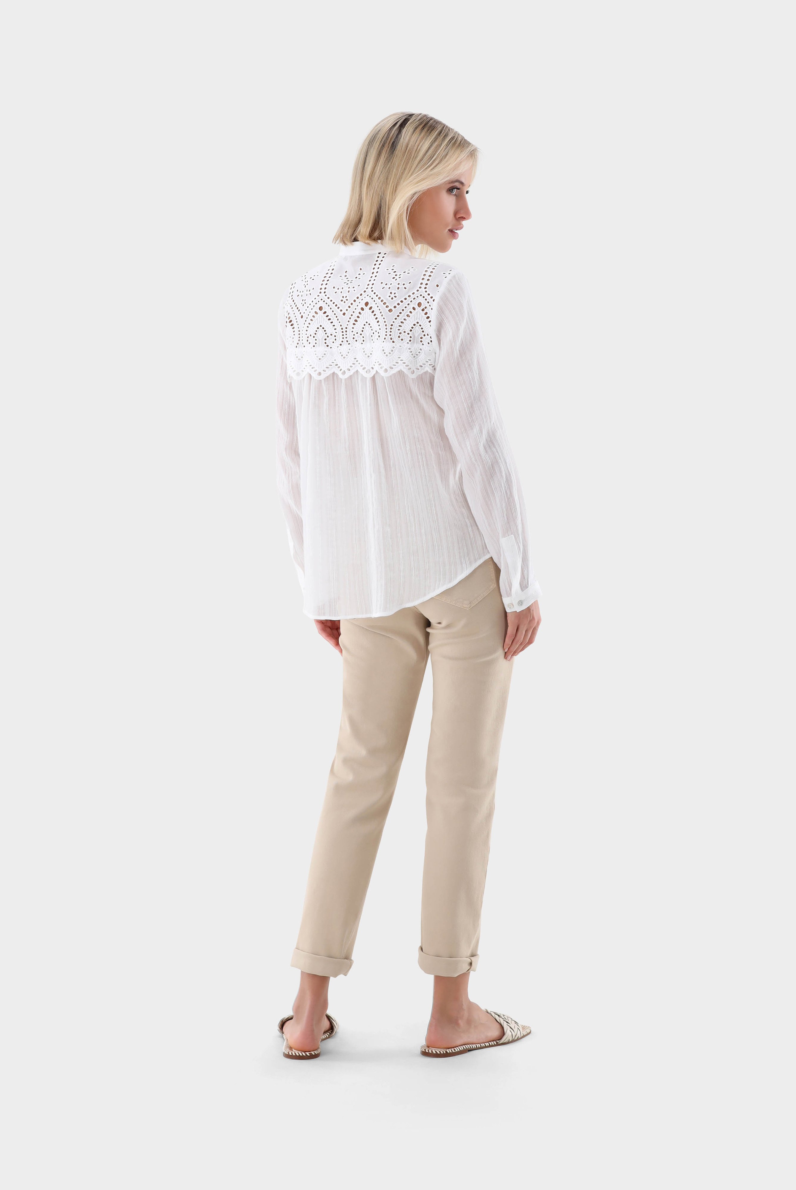 Casual Blouses+Blouse with embroidery and jacquard stripes+05.528Q.Y6.151063.100.32