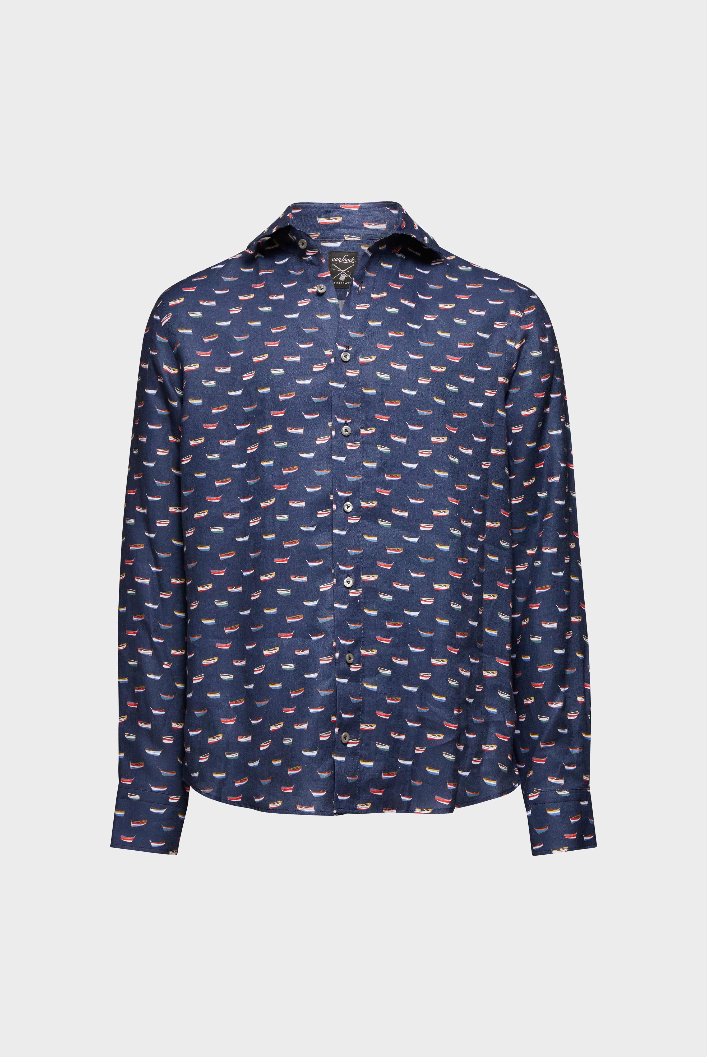 Leinenhemd mit Boot Druck