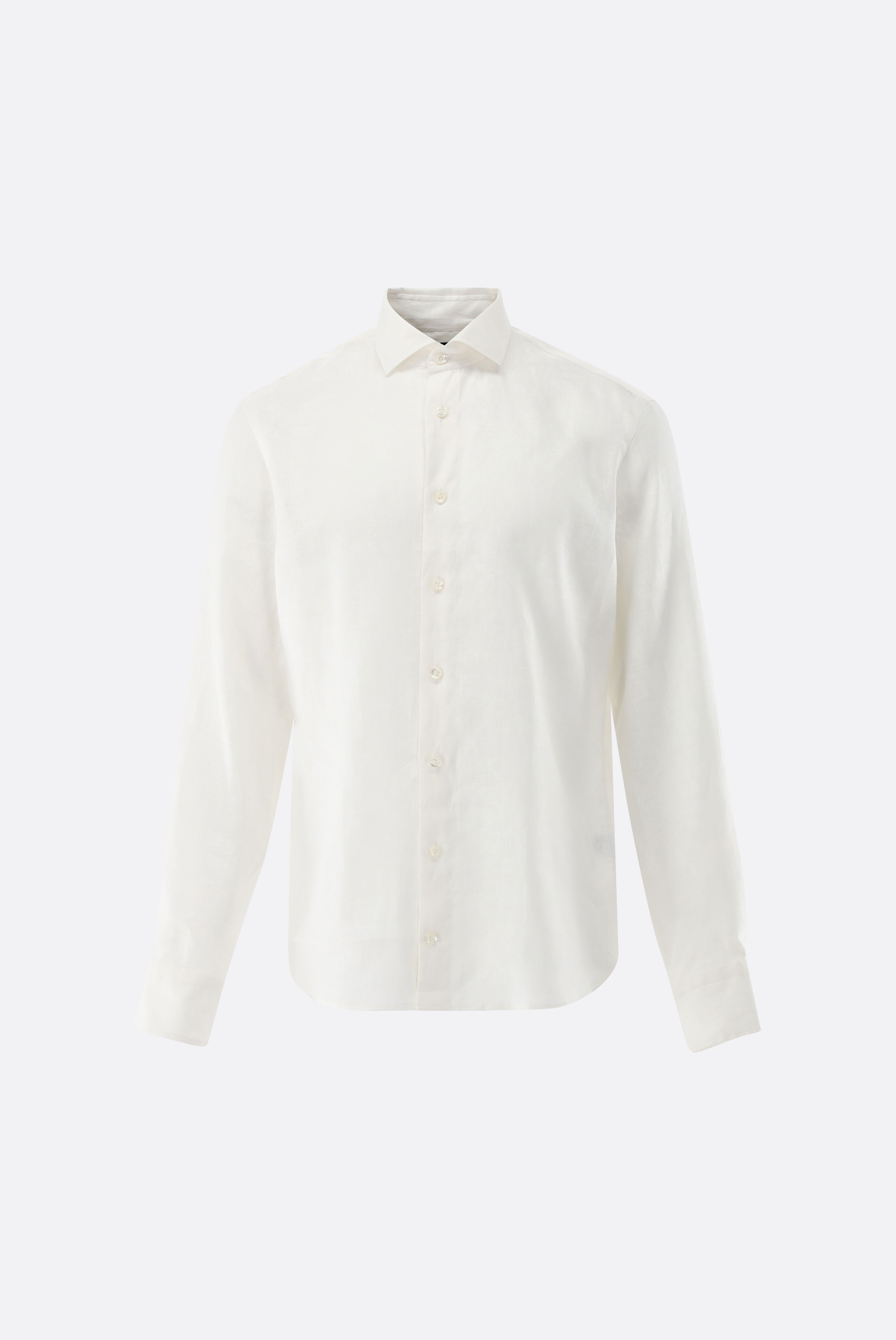 Leinenhemd mit Ton-in-Ton Druck Tailor Fit