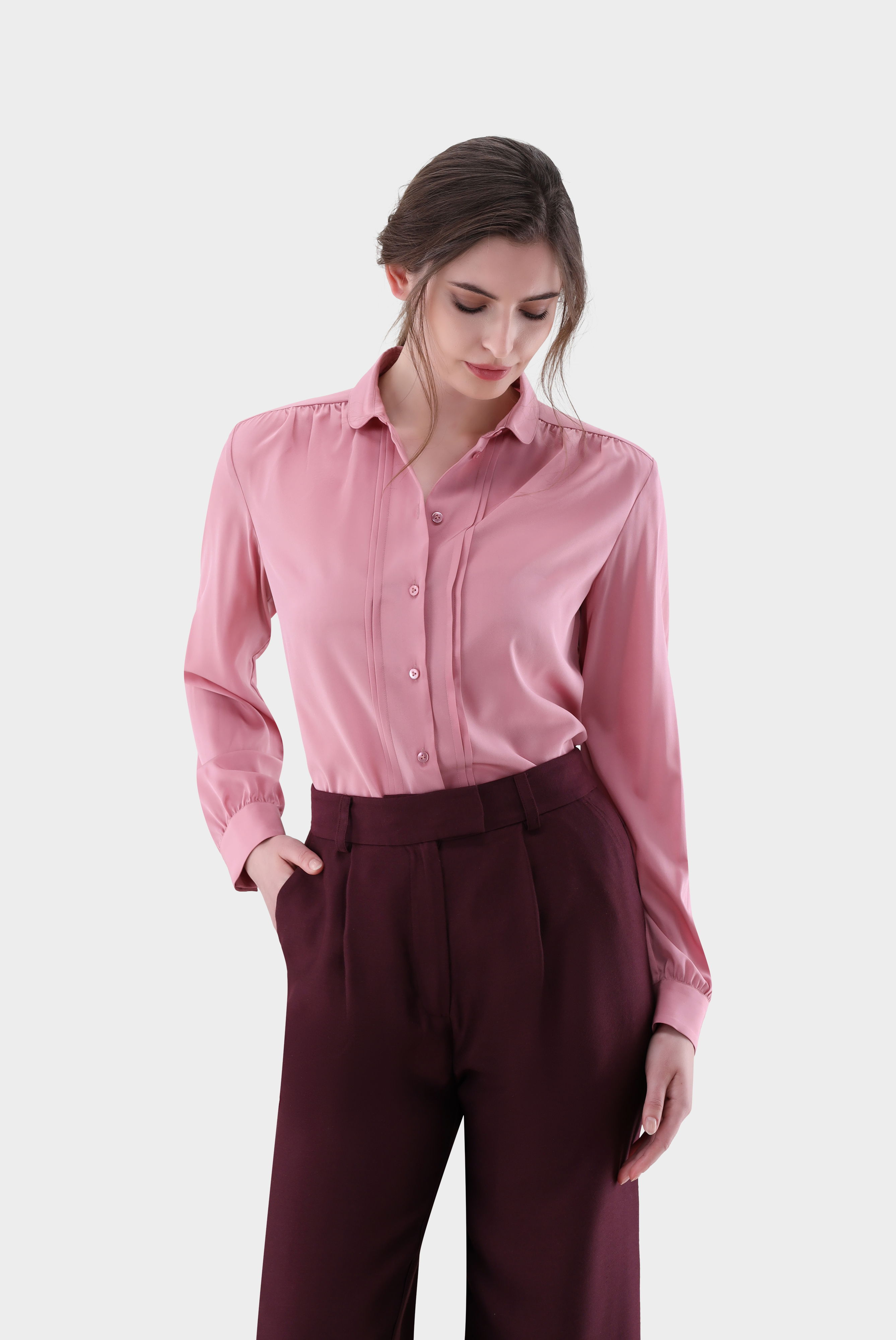 Bluse aus Seide mit Raffungen