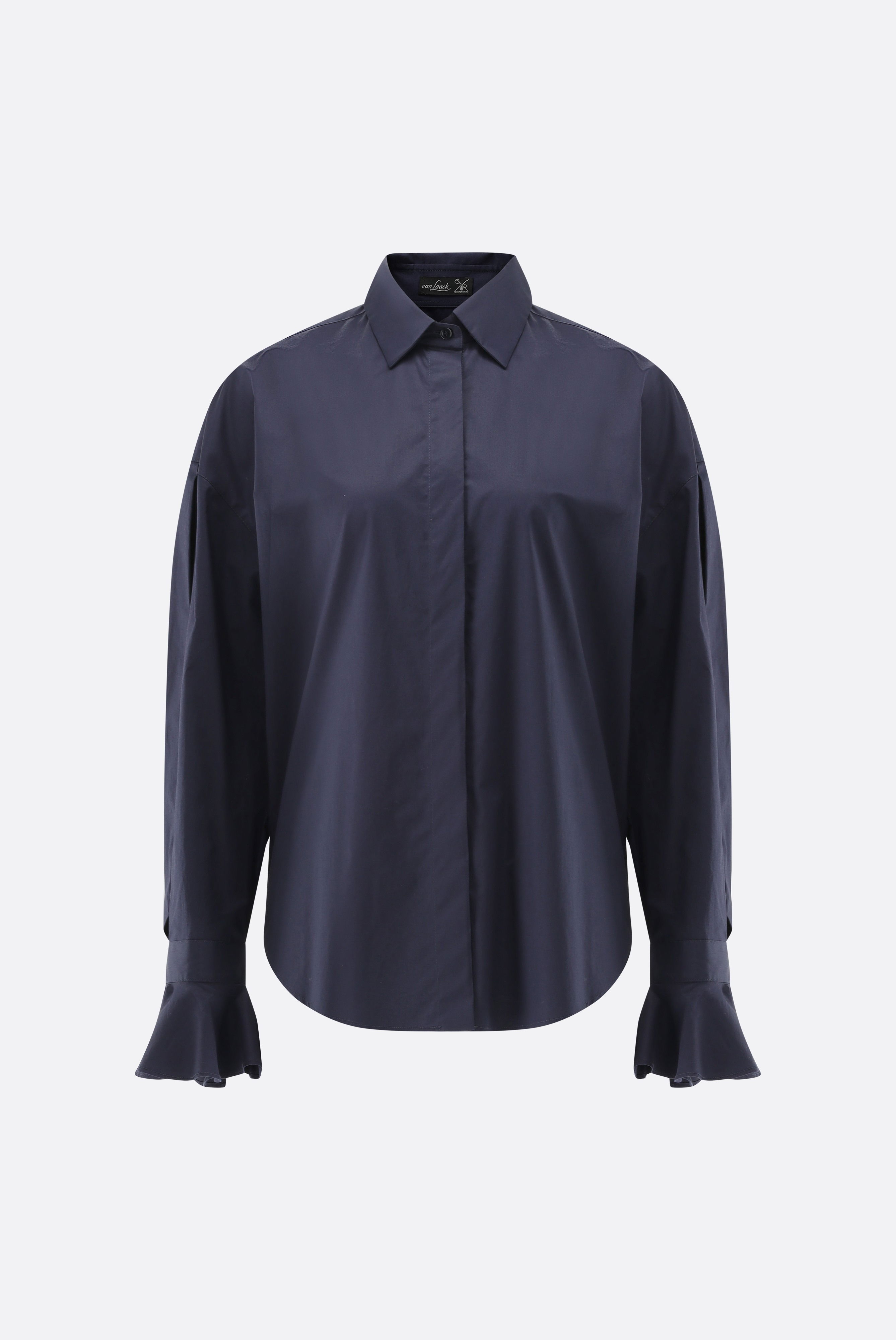 Locker geschnittene Bluse mit ausgestellten Manschetten günstig online kaufen
