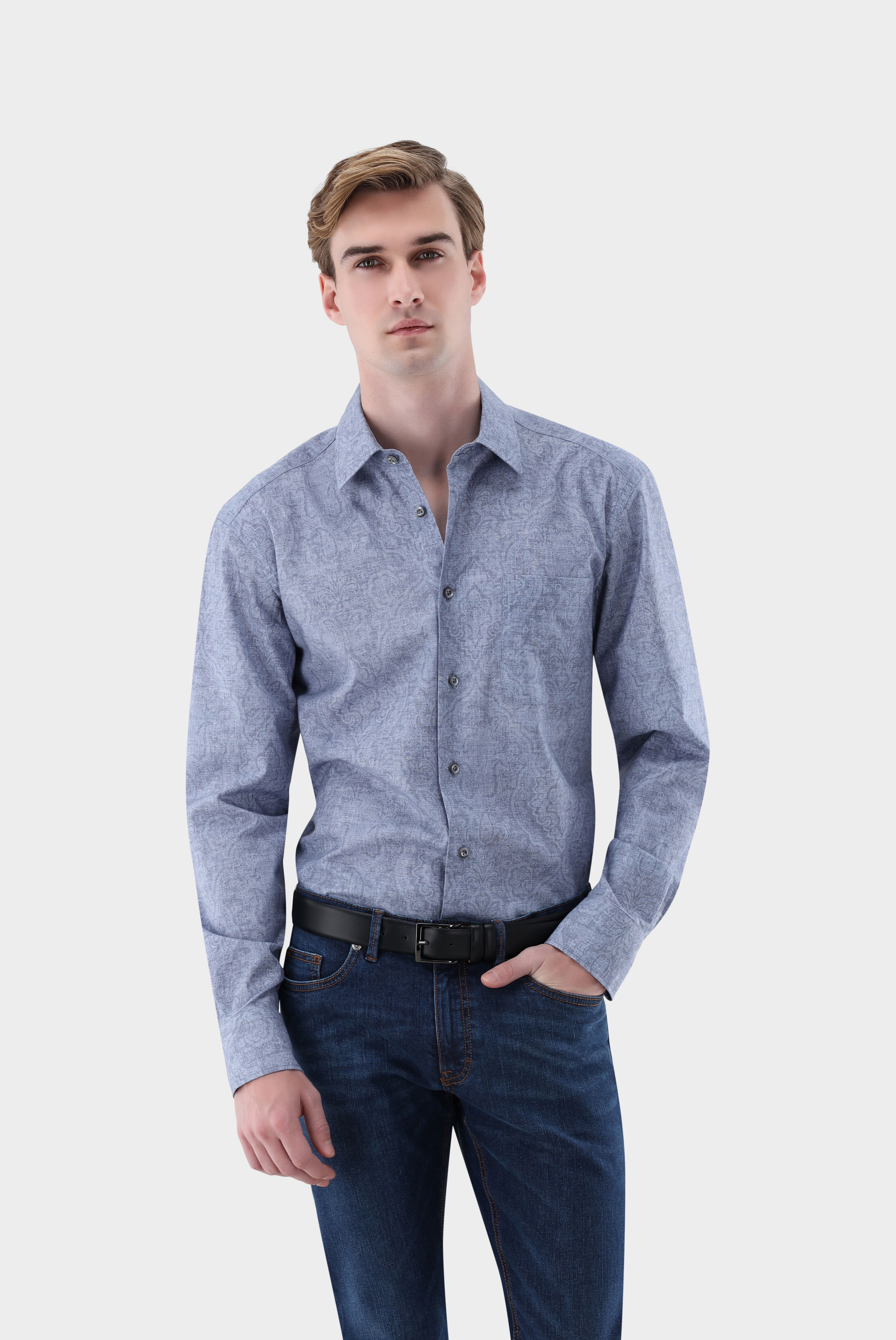 Hemd mit Paisly Druck Comfort Fit