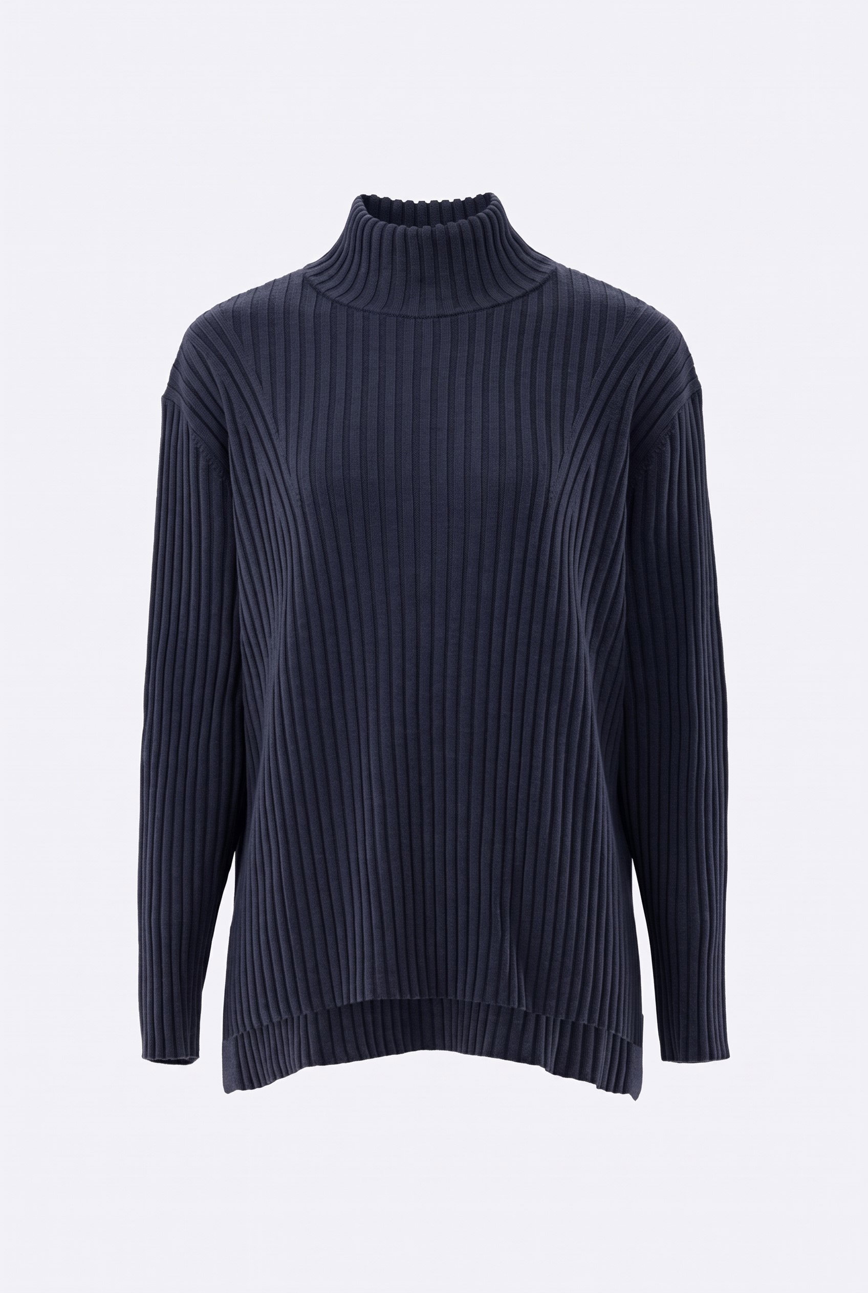 Stehkragenpullover aus Rippstrick