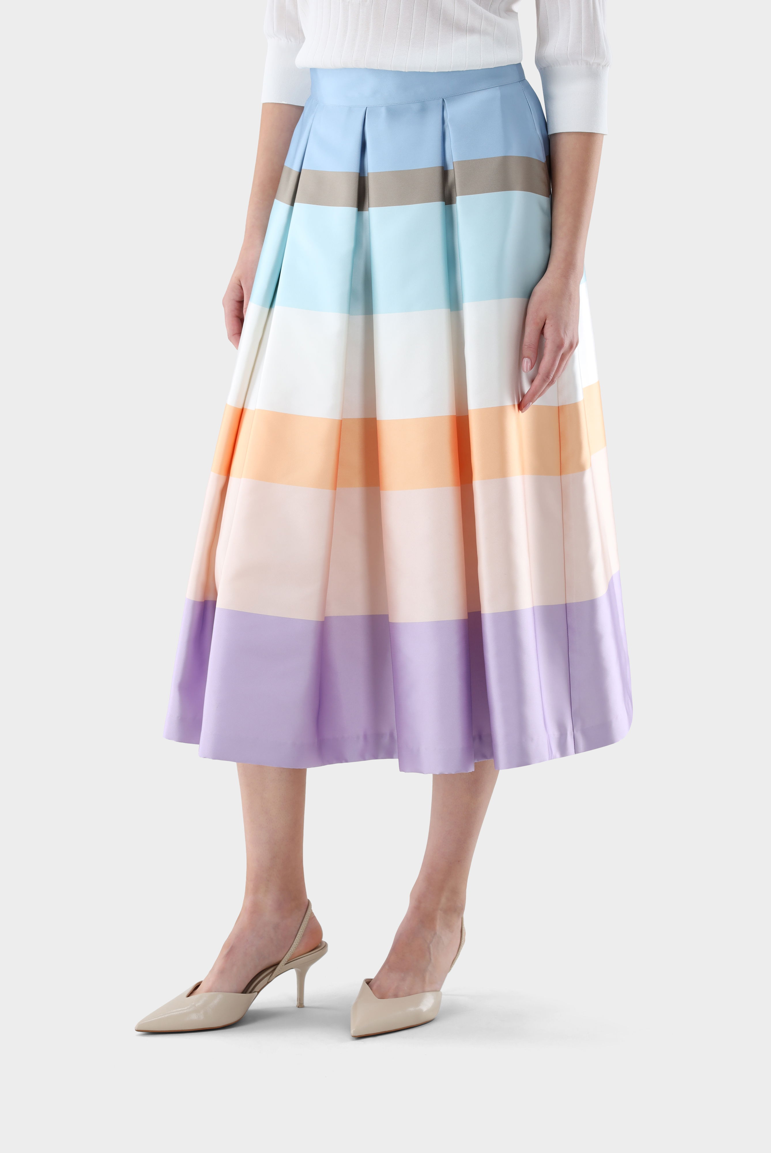 Midirock mit  bunten Streifen