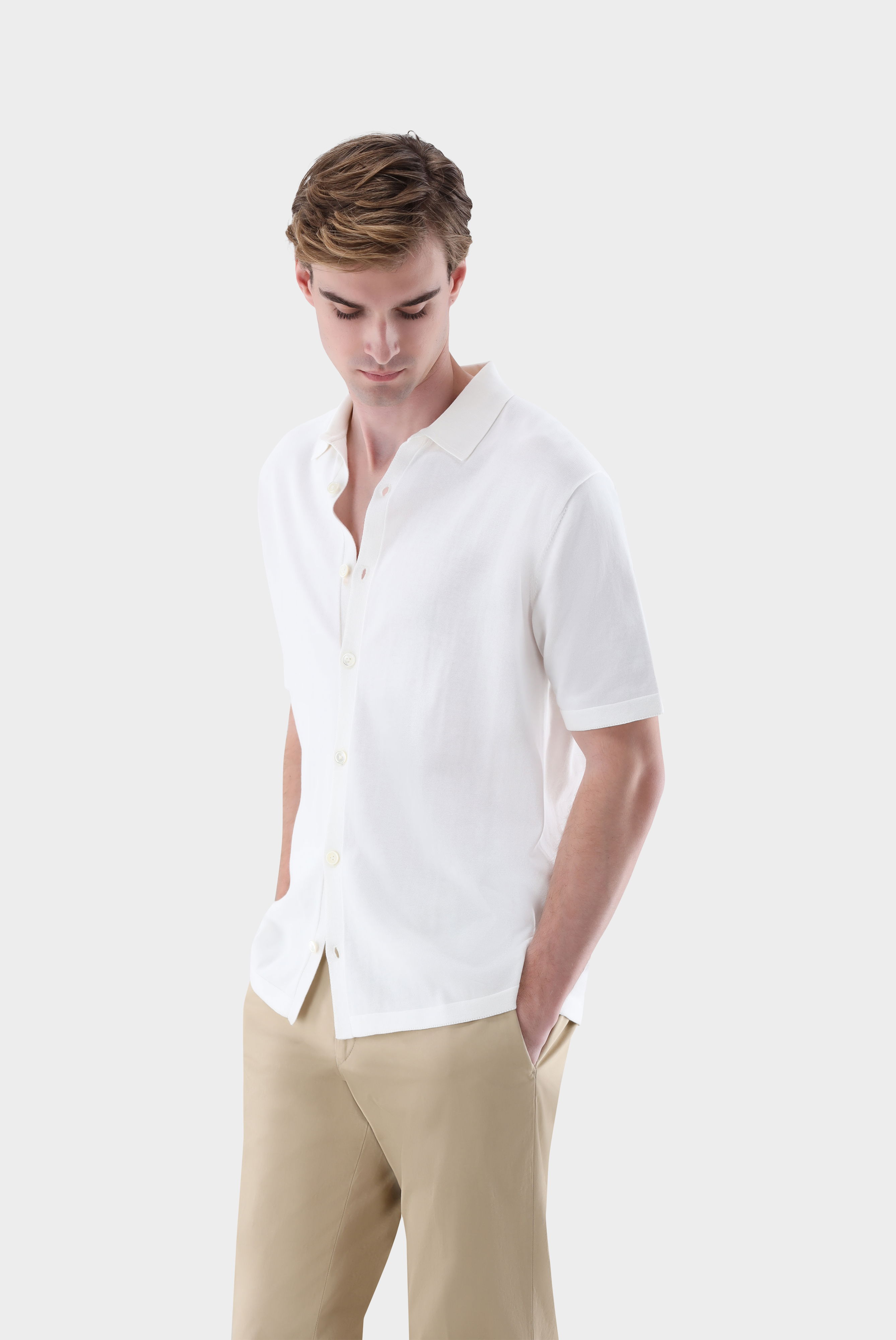 Knit Shirt with short sleeves in Air Cotton