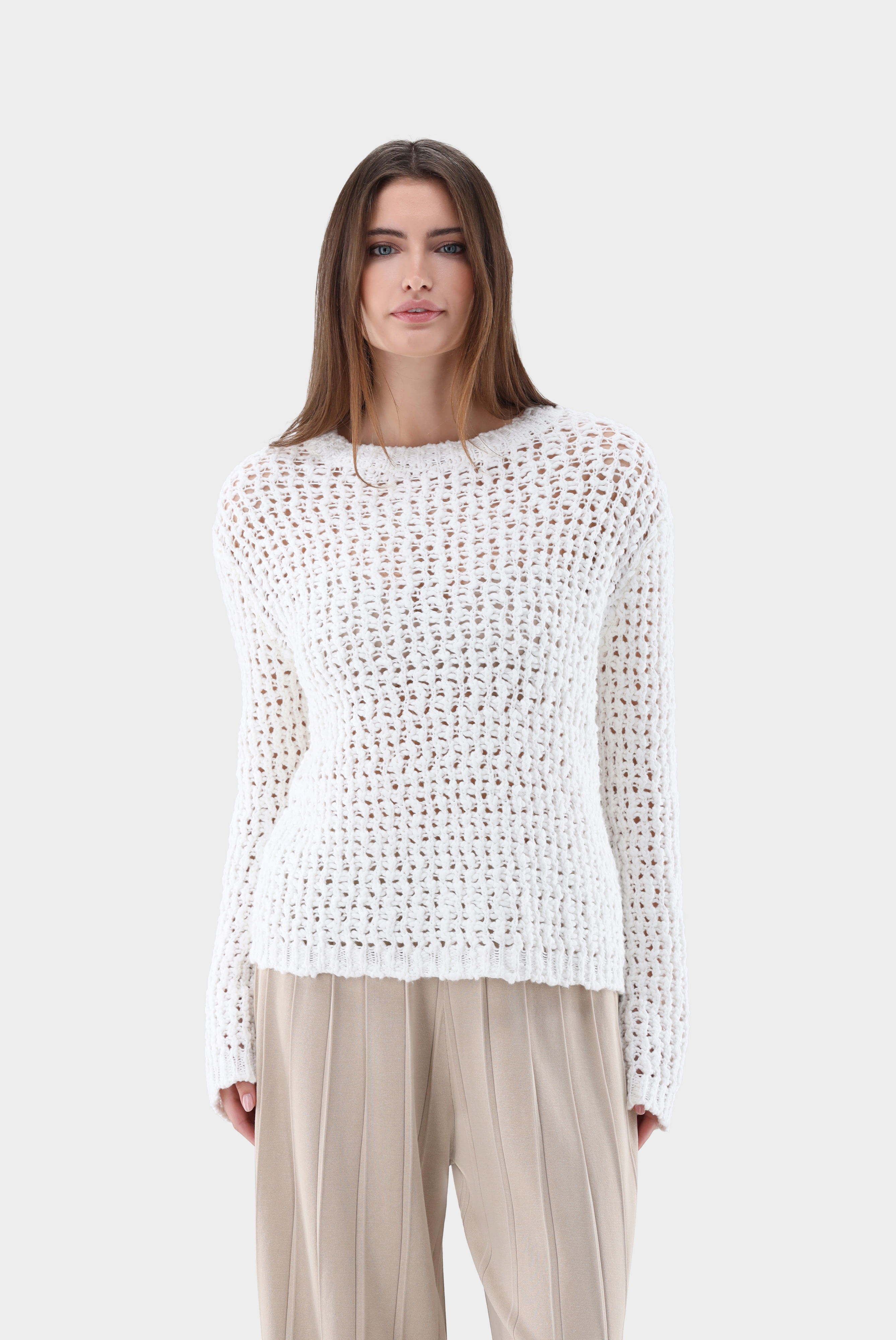 Crew neck in teddy knit