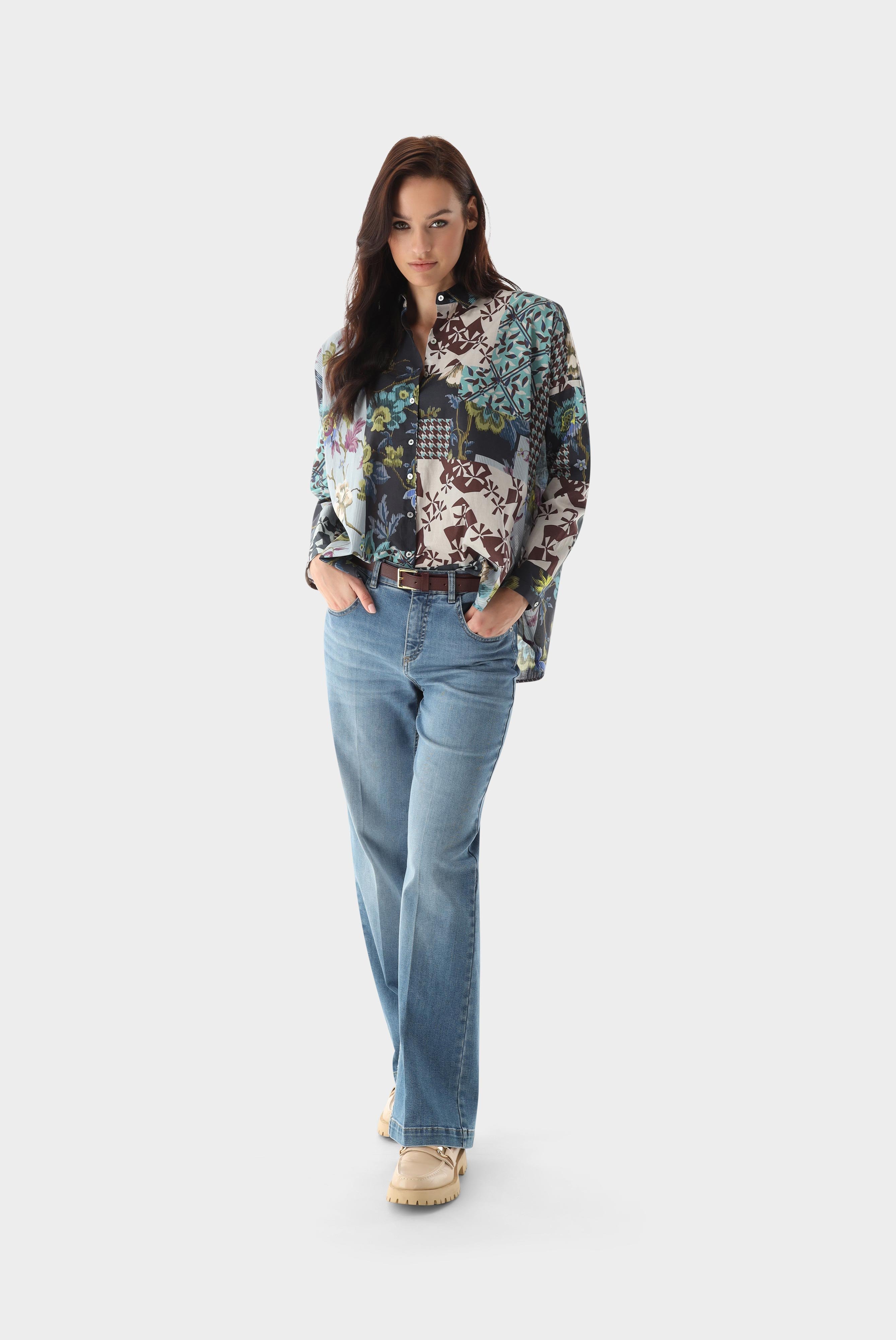 Casual Blouses+Patchwork Printed Shirt+05.527Z.07.171884.925.34