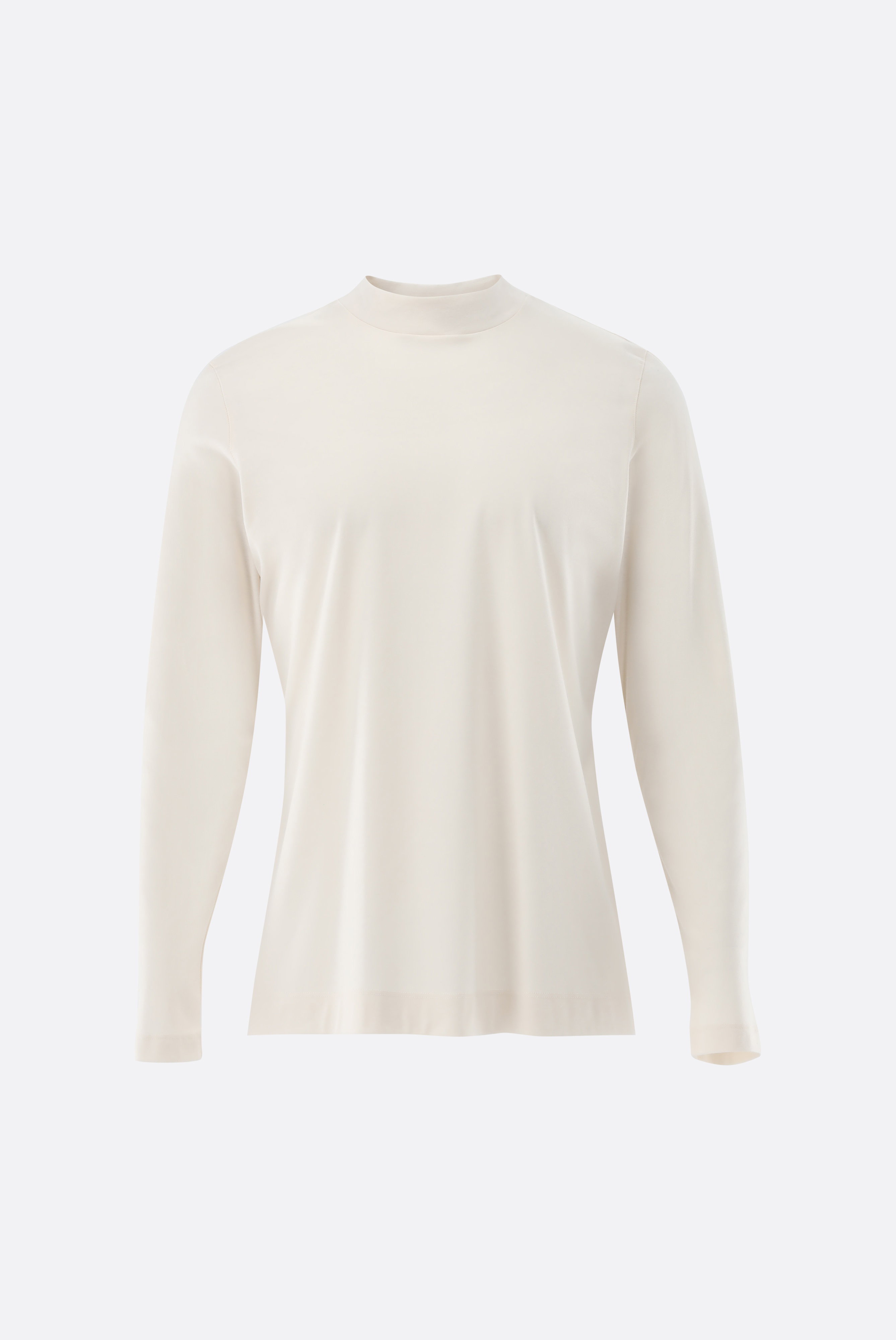 Mock-neck shirt with cashmere and cotton