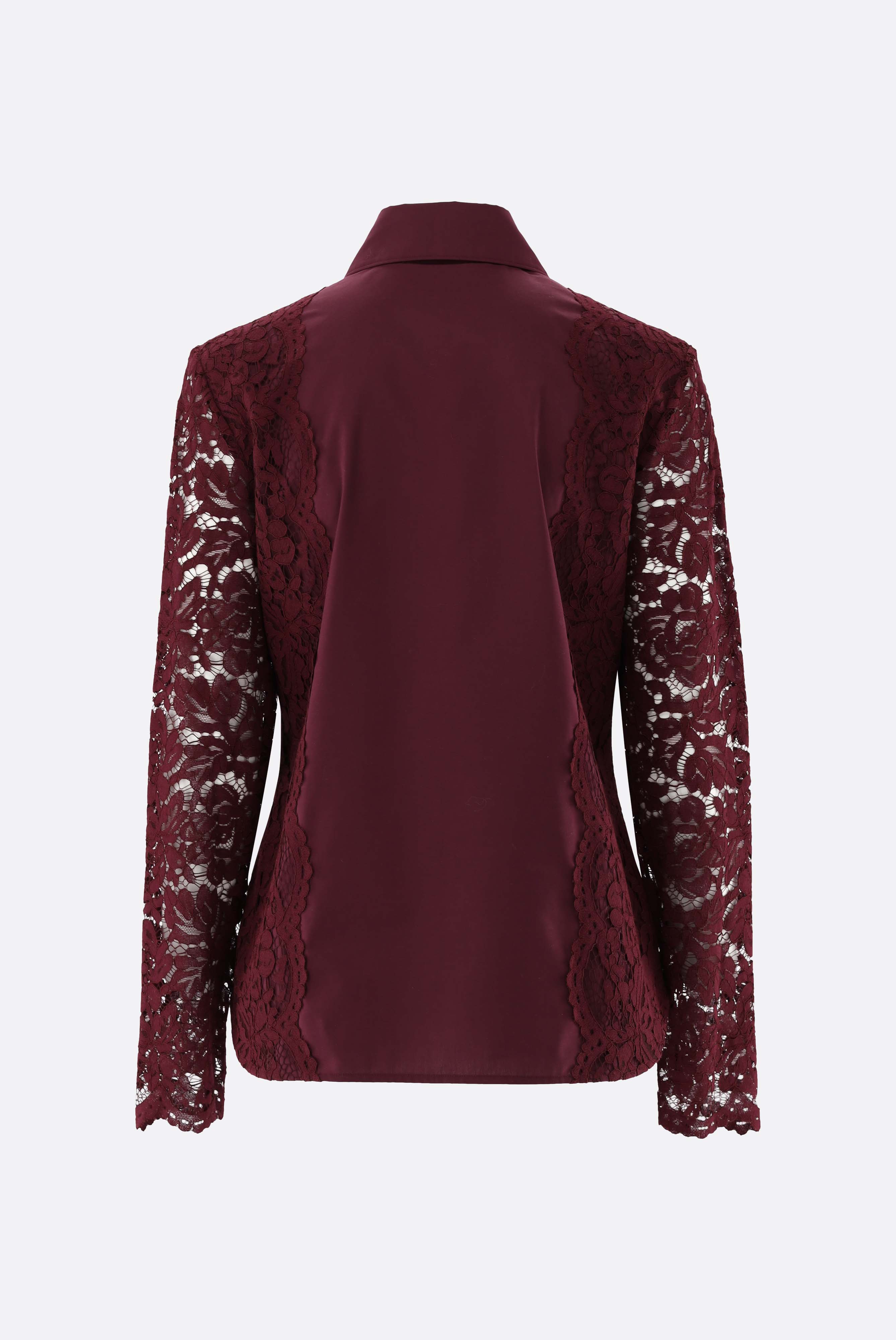 Hemdbluse mit Spitzen Ärmeln günstig online kaufen