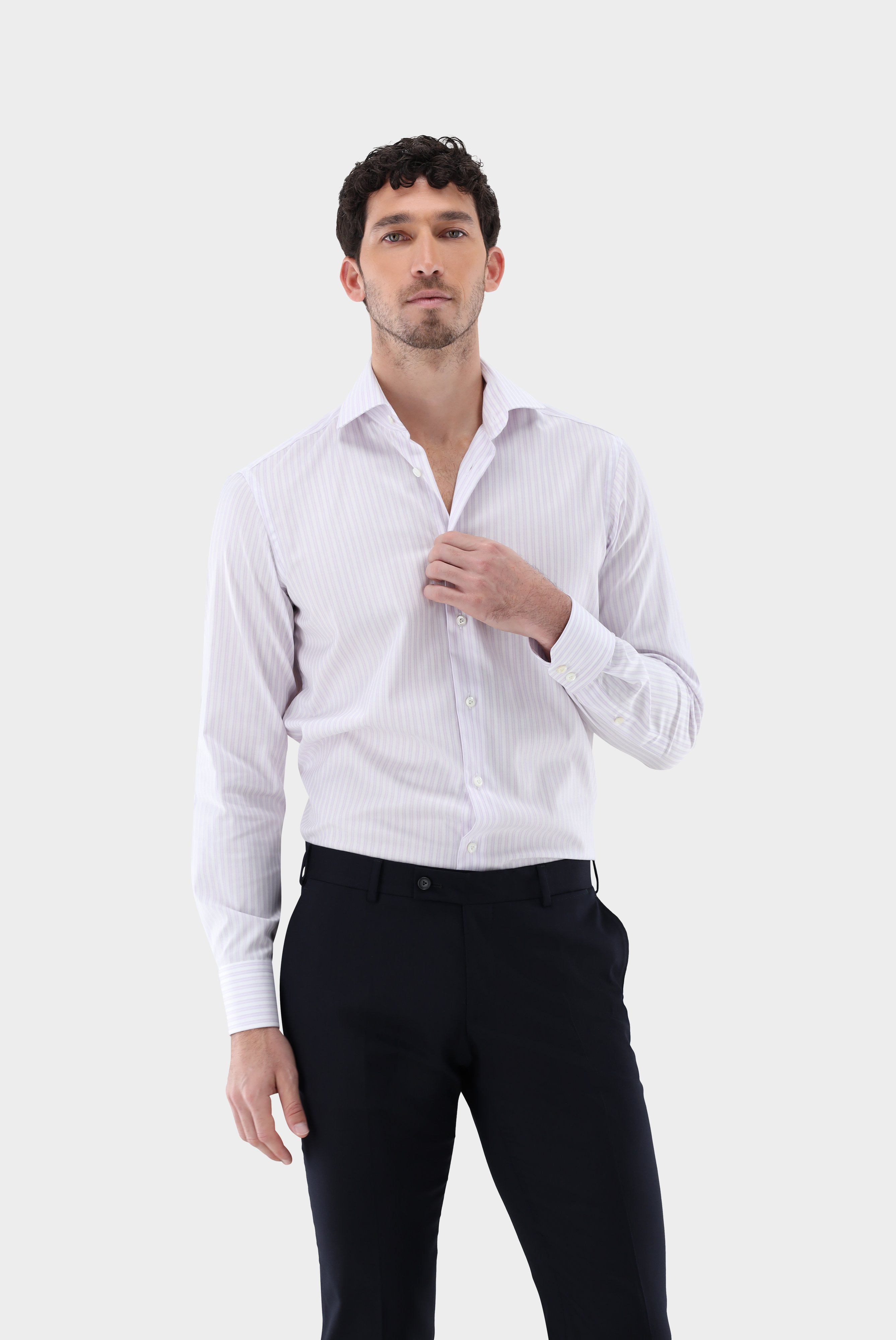 Bügelleichte Hemden+Bügelfreies Hemd mit Streifen Slim Fit+20.2019.BQ.161106.006.38