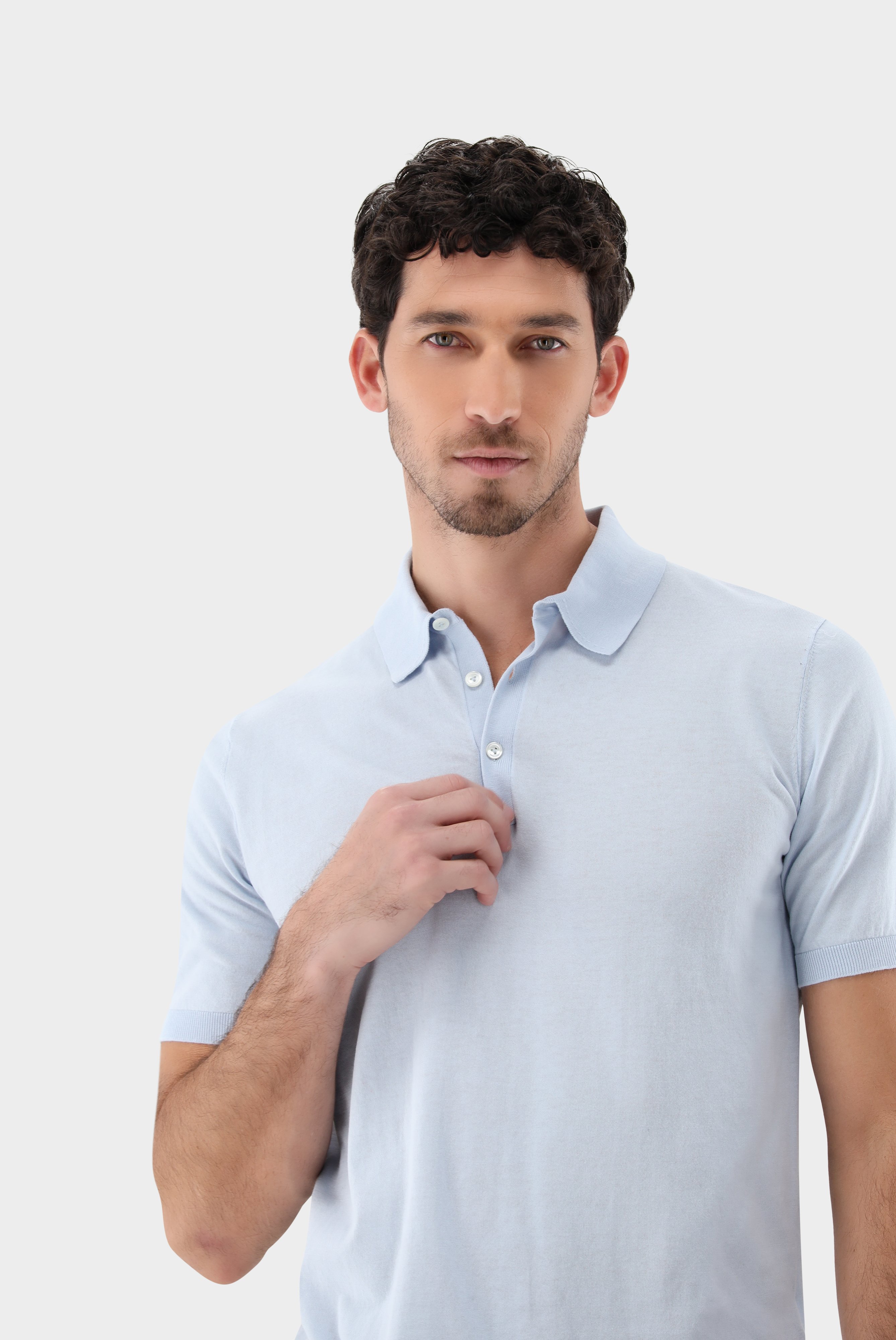 Poloshirts+Strick Polo-Shirt aus Air Cotton+82.8510..S00174.720.S