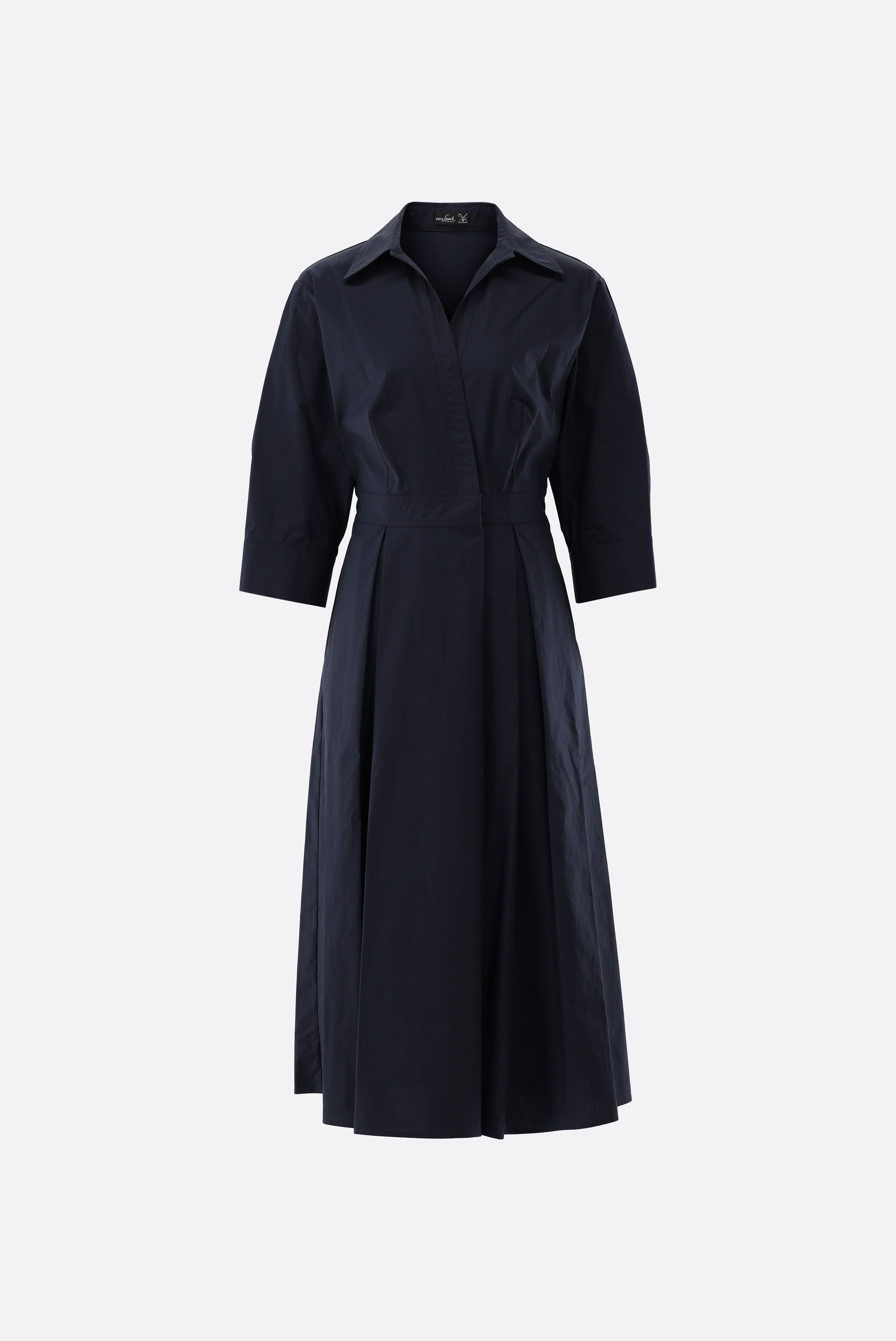 Midi-Hemdblusenkleid mit Falten günstig online kaufen