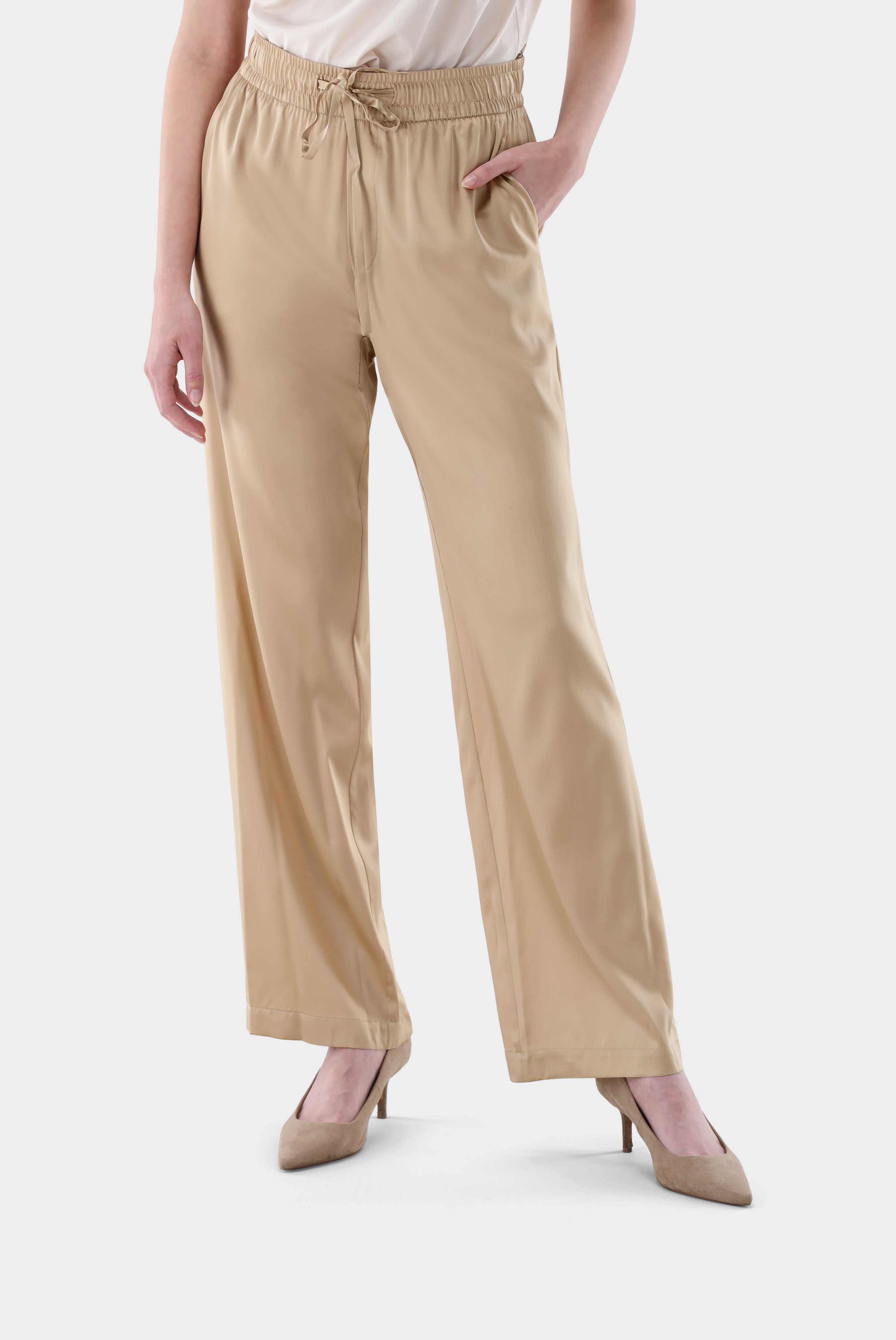 Jeans & Trousers+Palazzo trousers in silk satin stretch+05.6743..155152.250.34