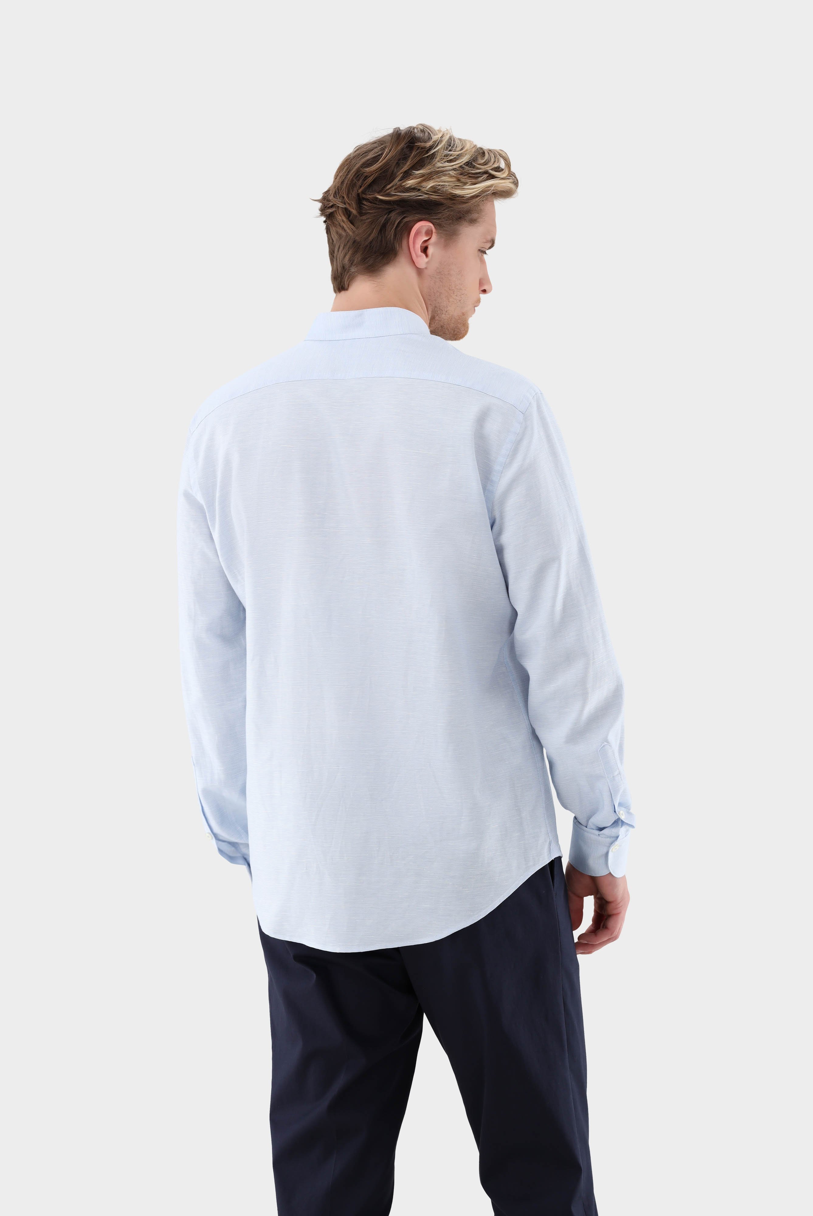 Casual Shirts+Structured stand-up collar shirt made of cotton and linen+20.2073.AV.150302.720.XXL