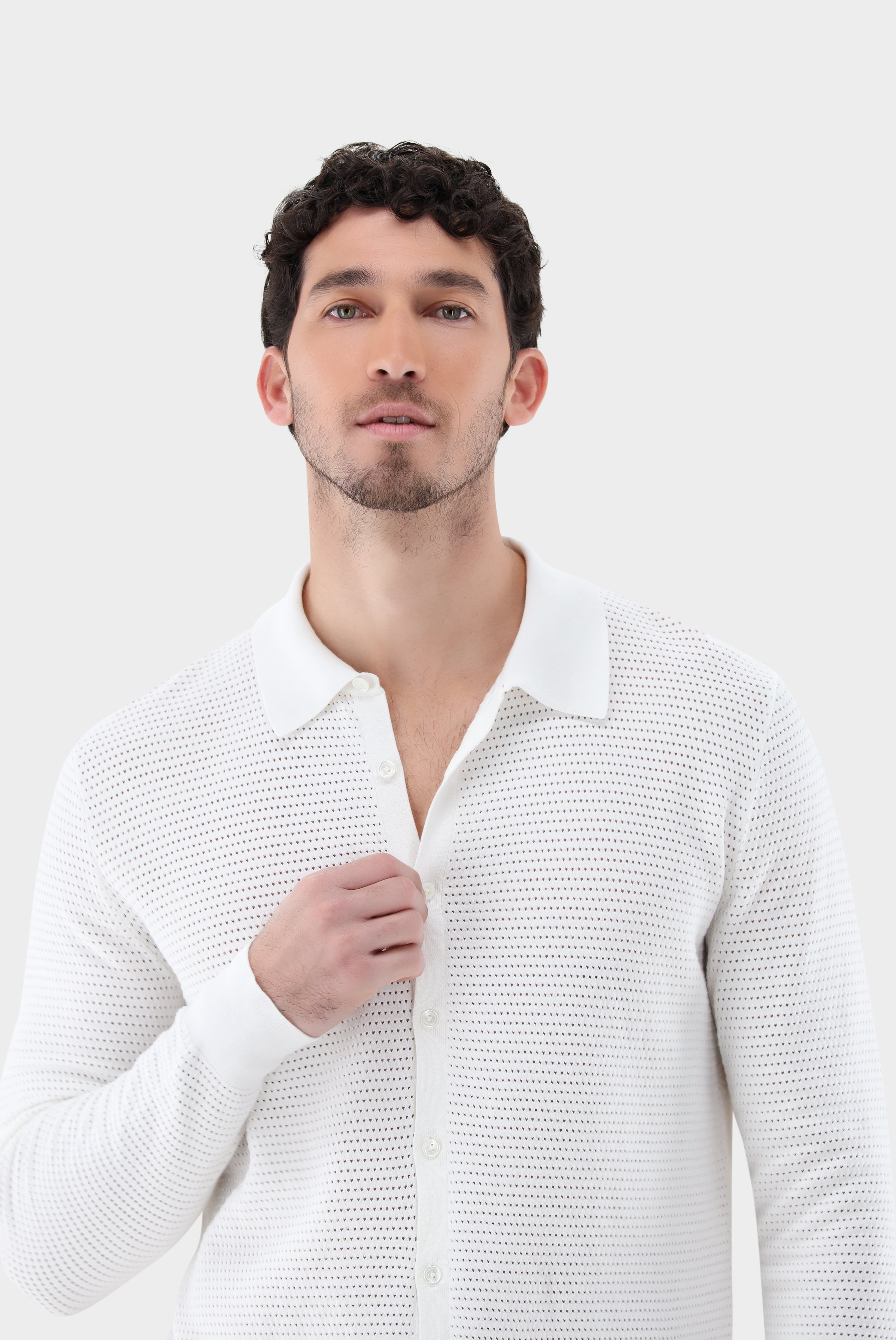 Casual Shirts+Shirt with Mesh Structure in Air Cotton+82.8611..S00267.100.S