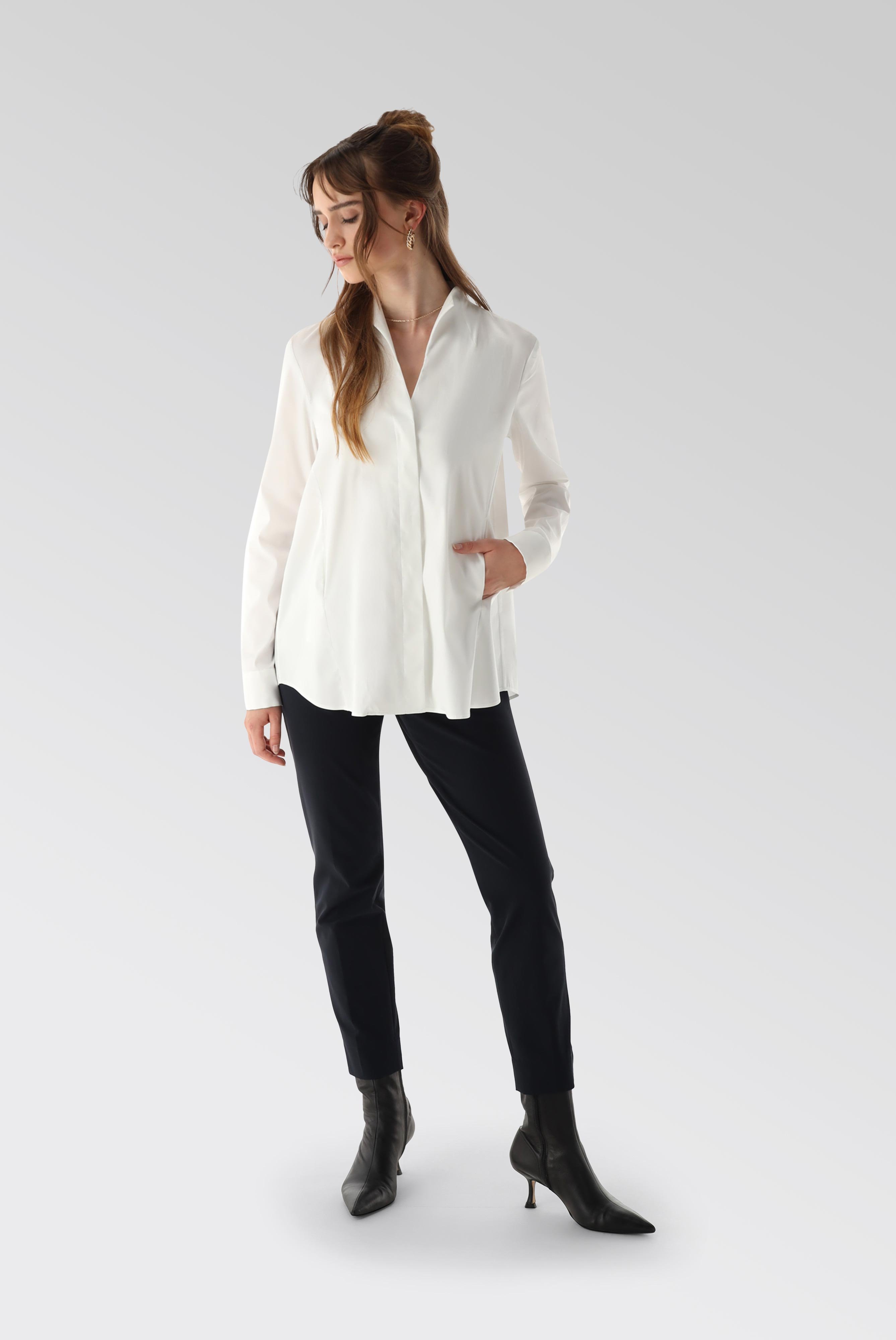 Stretch Chalice Collar Blouse