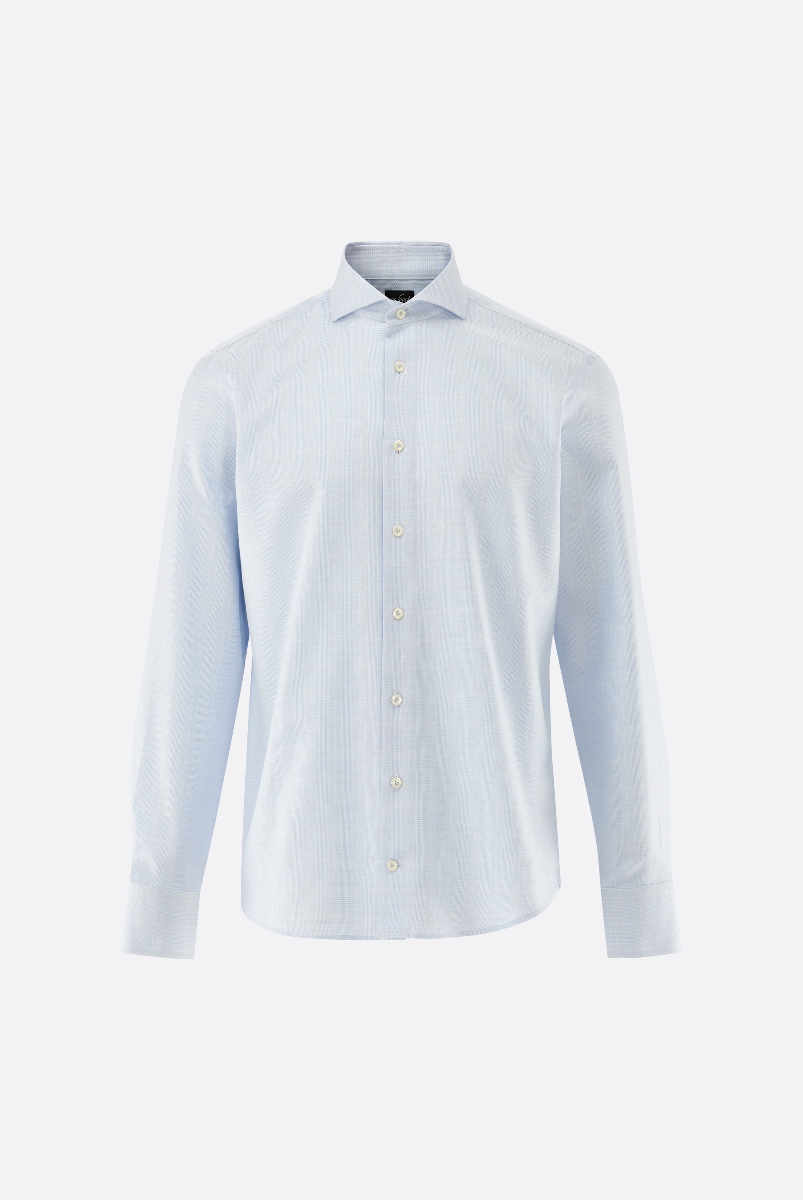 Business shirt with shark collar and glen check