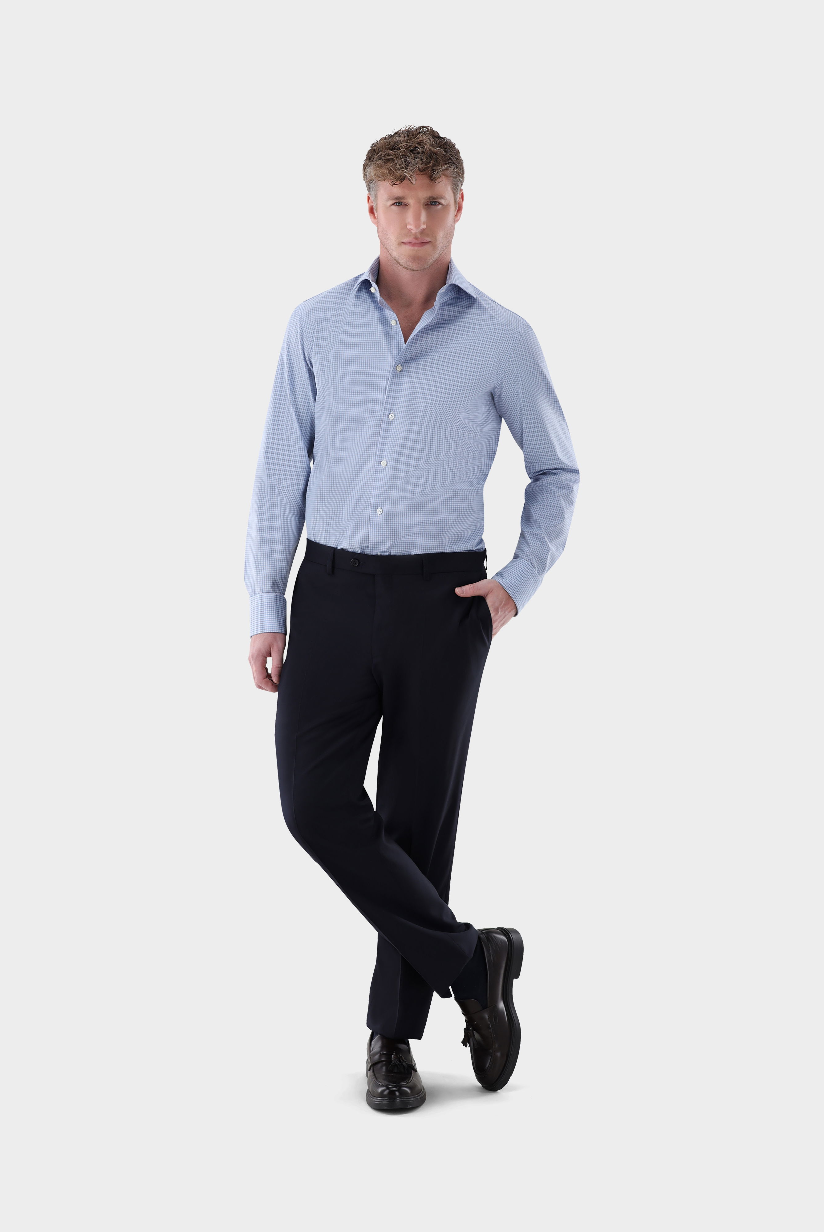 Kariertes Businesshemd Slim Fit günstig online kaufen