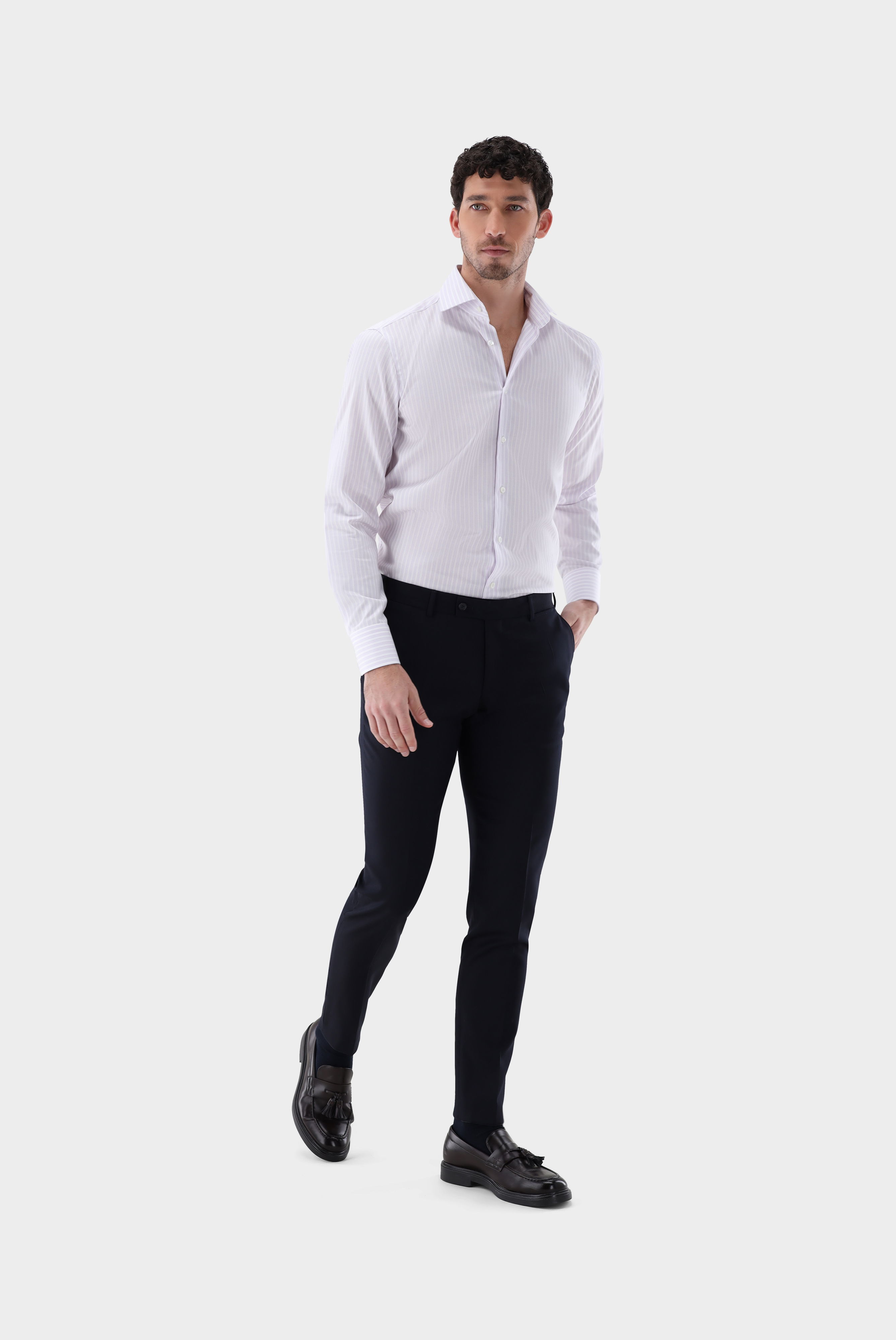 Bügelfreies Hemd mit Streifen Slim Fit günstig online kaufen