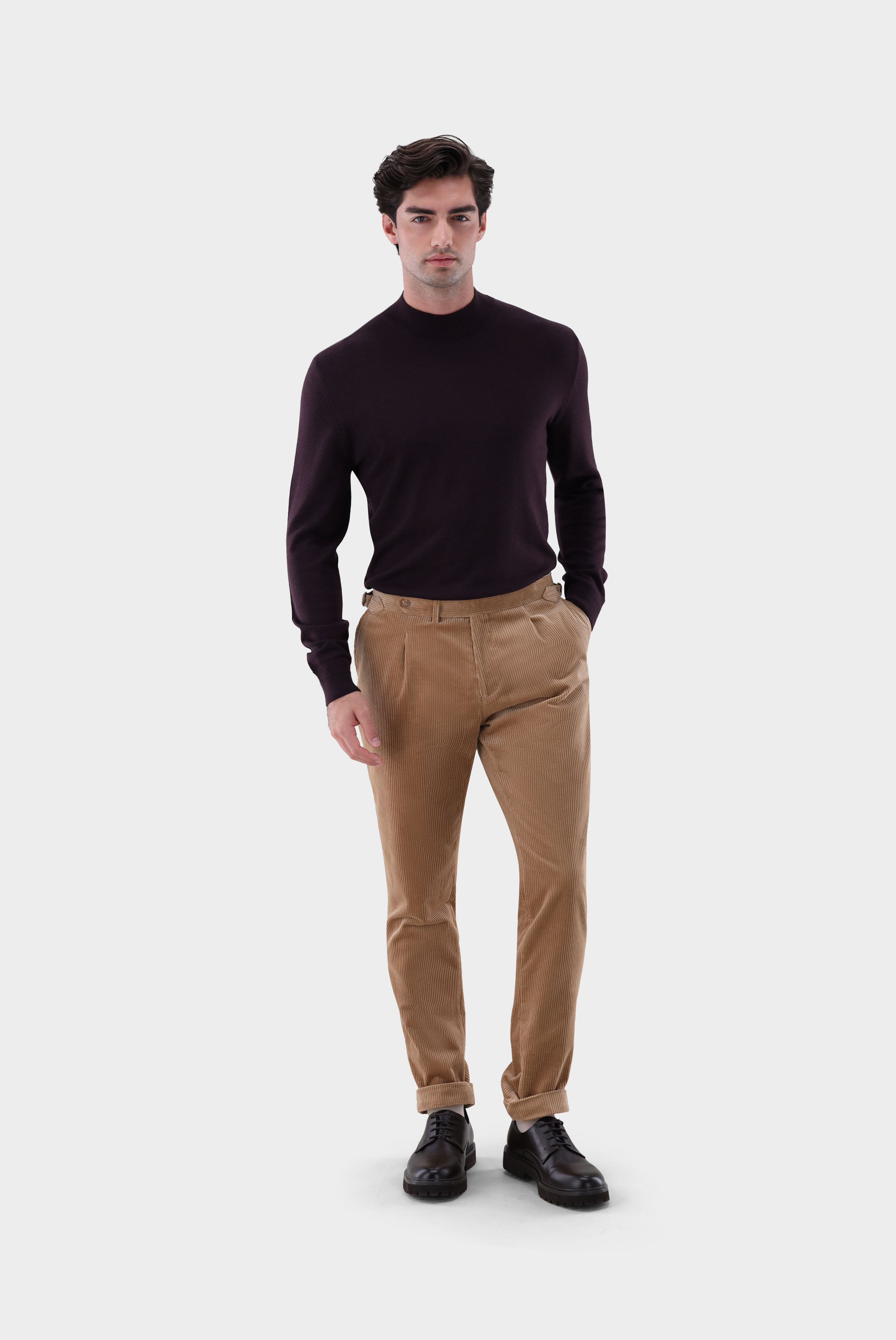 Stehkragenpullover aus Merzerisierter Merinowolle günstig online kaufen