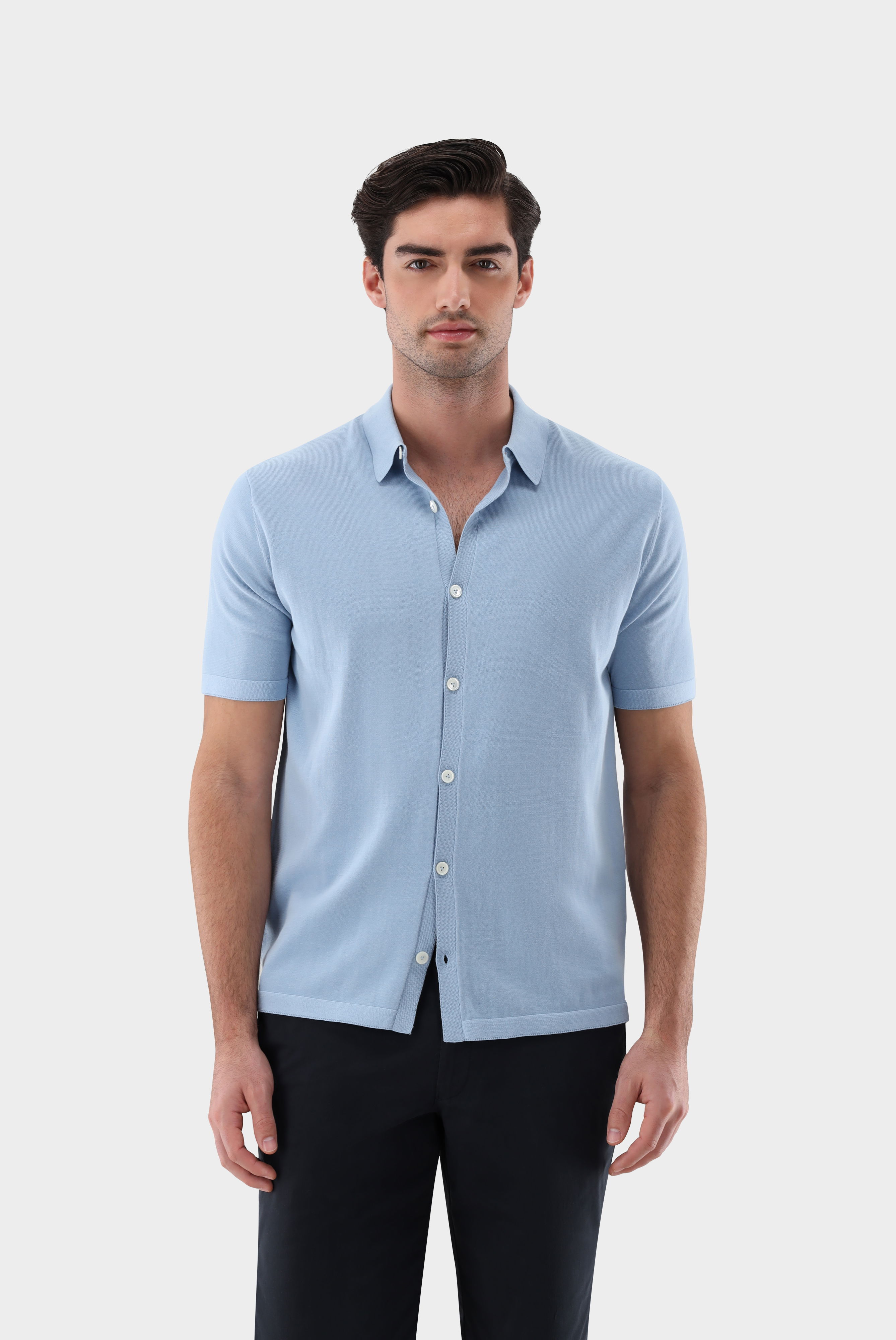 Knit Shirt with short sleeves in Air Cotton