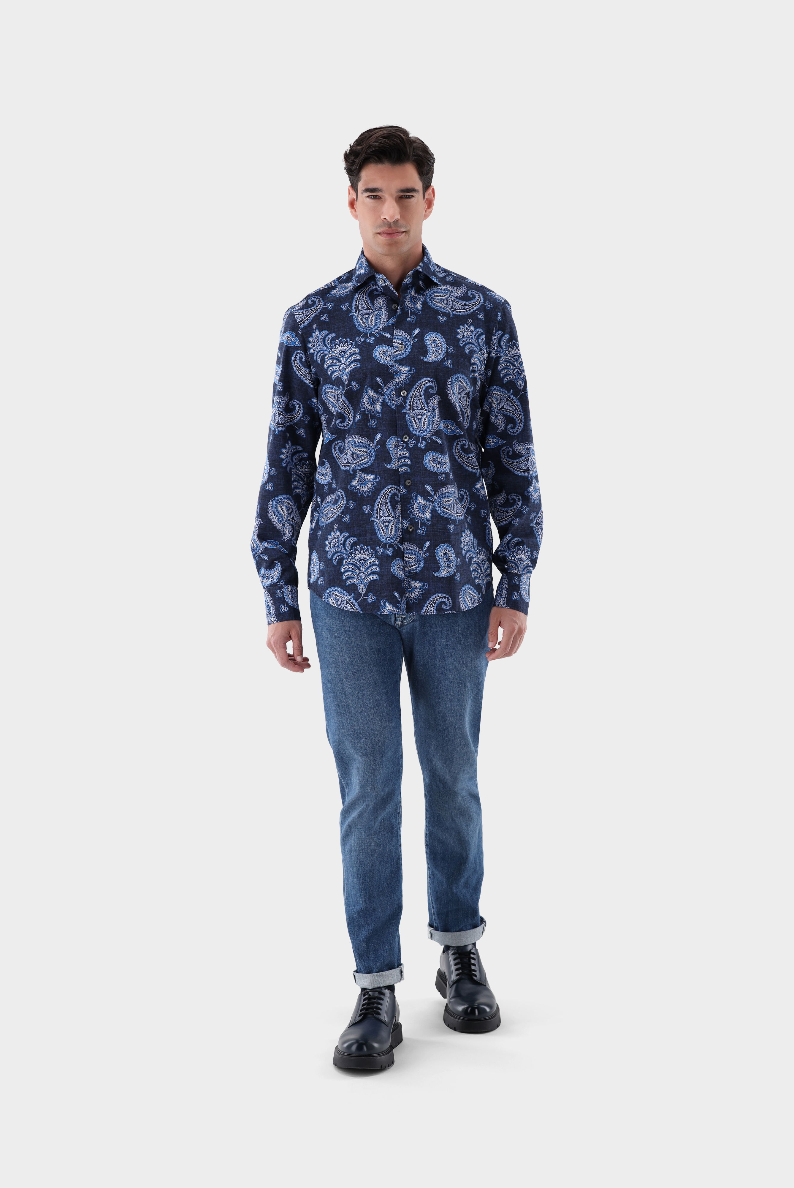 Twill-Hemd mit Paisley-Druck Tailor Fit günstig online kaufen