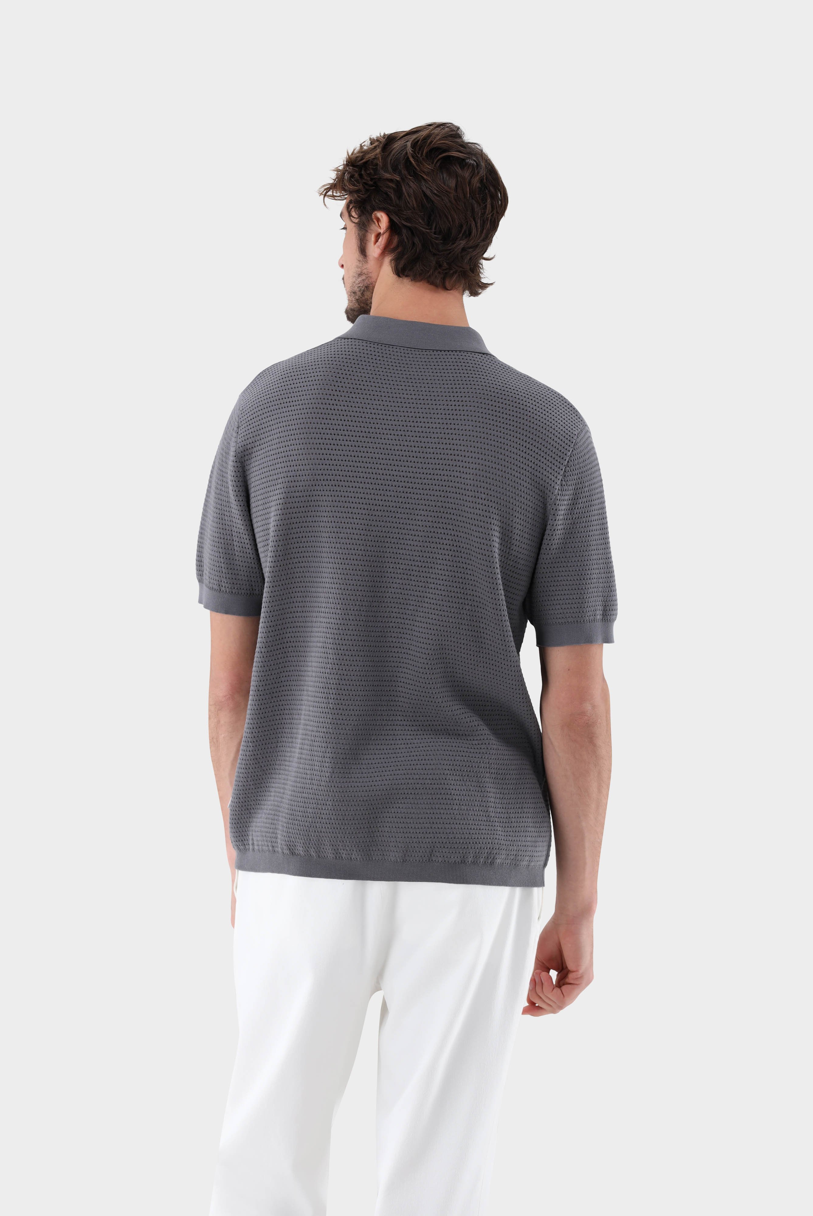 Poloshirts+Polo Shirt with Mesh Structure in Air Cotton+82.8651..S00267.070.S