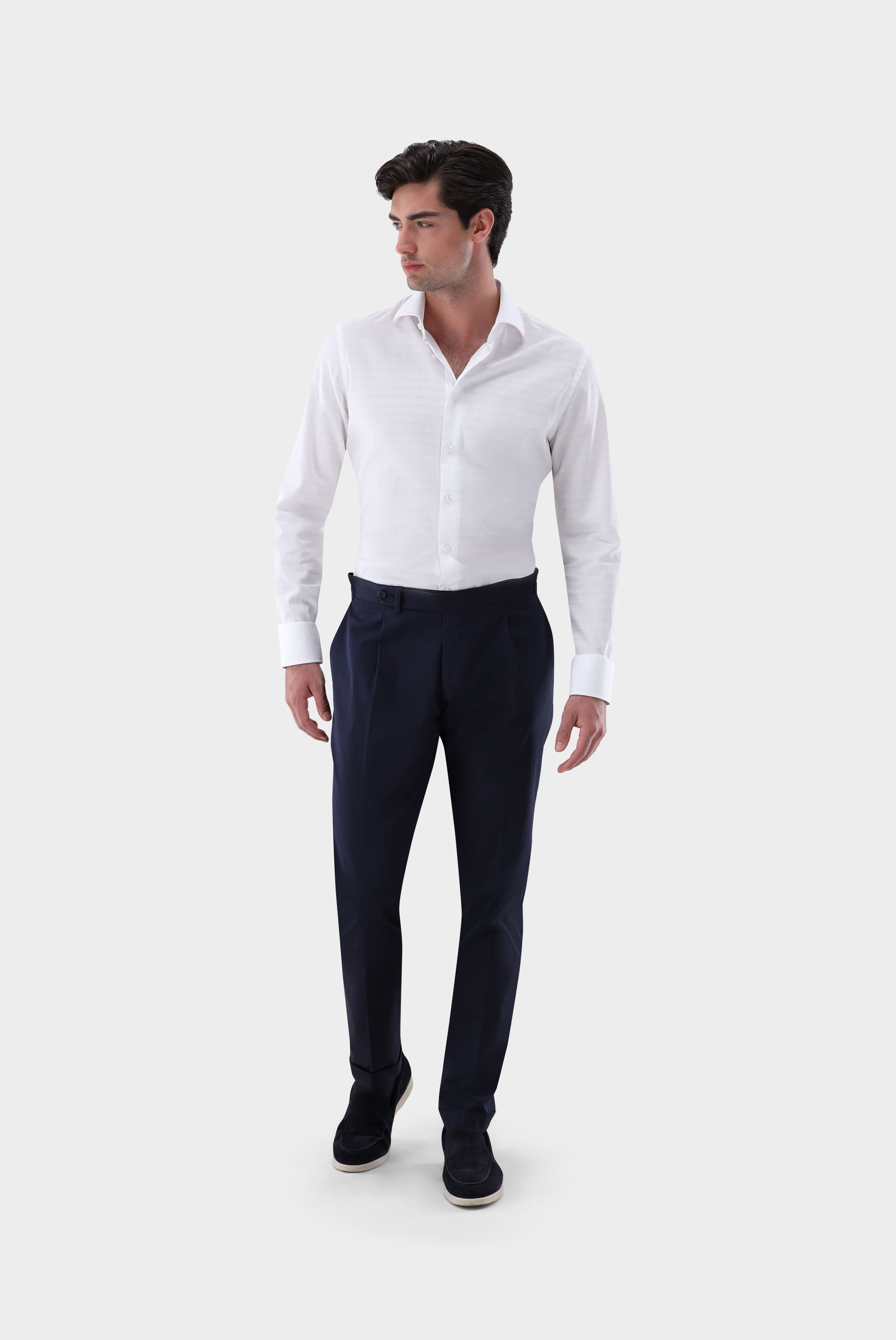 Dobby Businesshemd mit Jacquard Karo Slim Fit günstig online kaufen