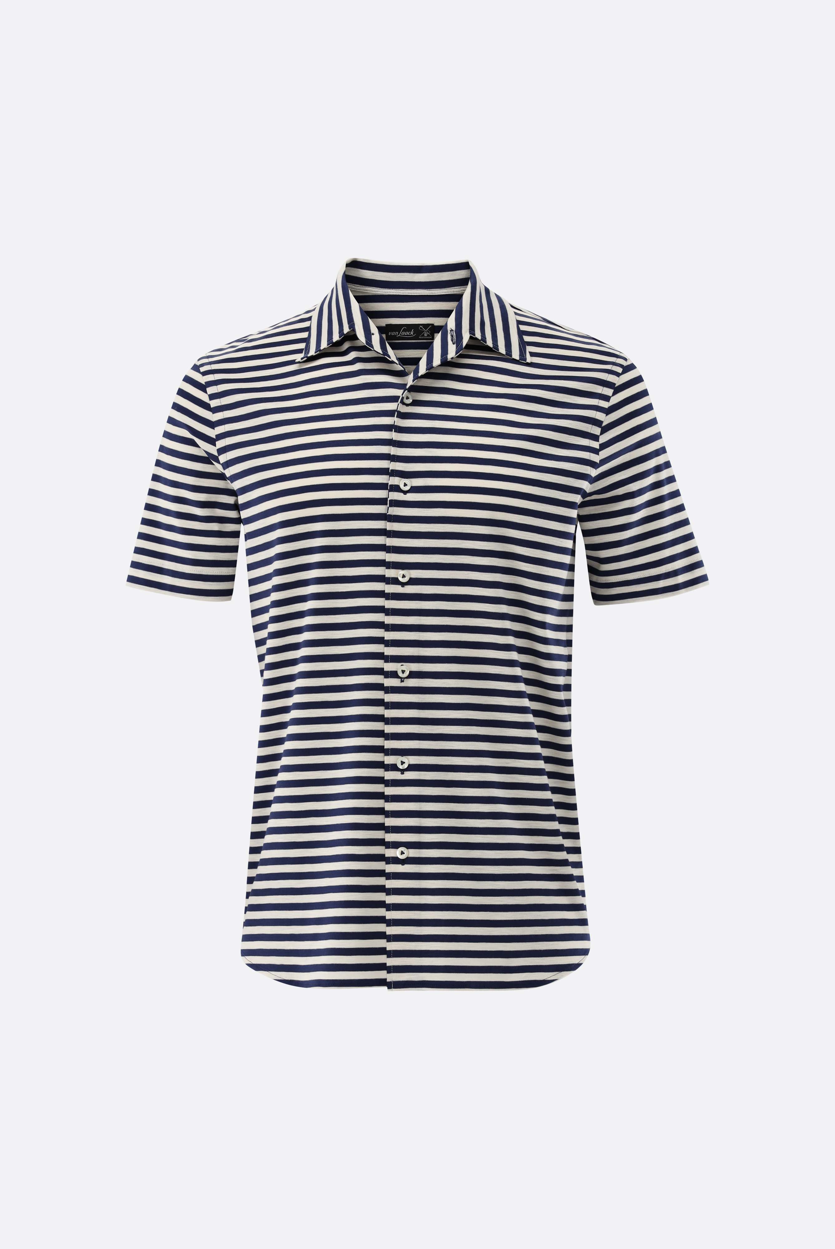 Kurzarm Jerseyhemd gestreift aus Giza-Baumwolle