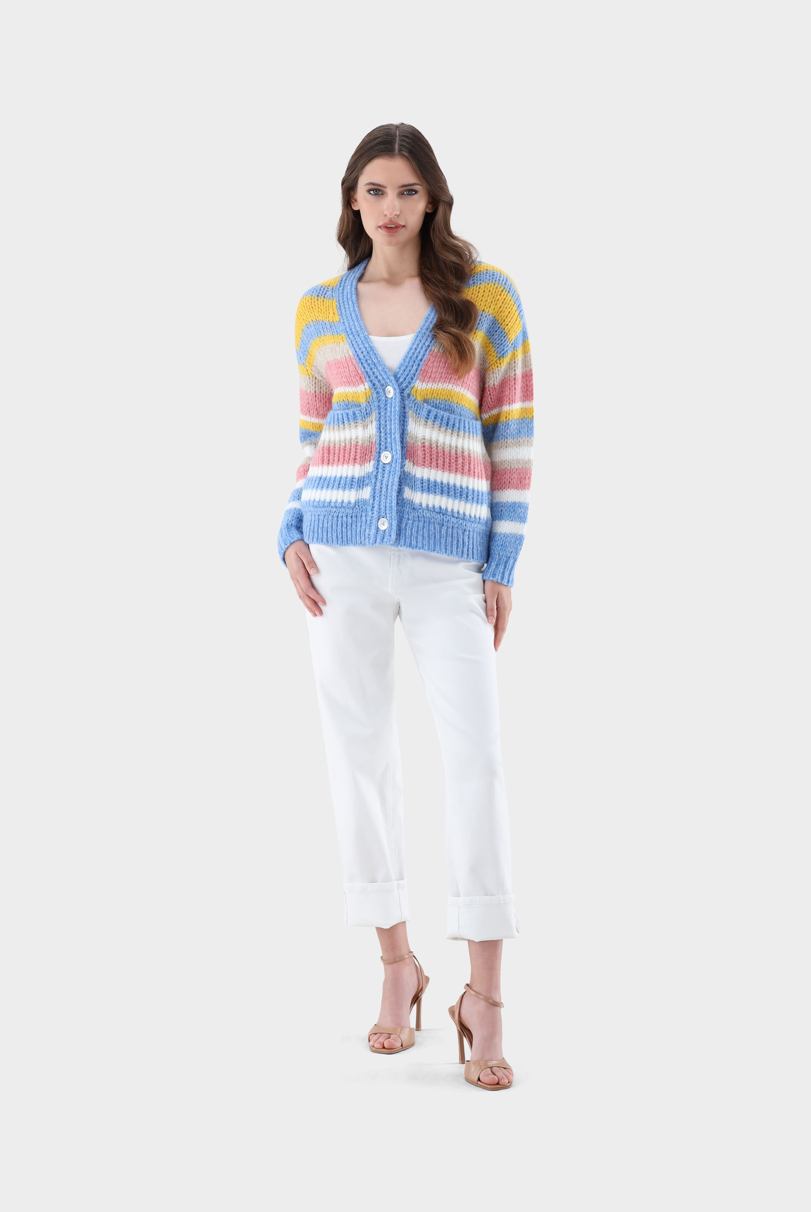 Bunte Strickjacke Relaxed Fit günstig online kaufen