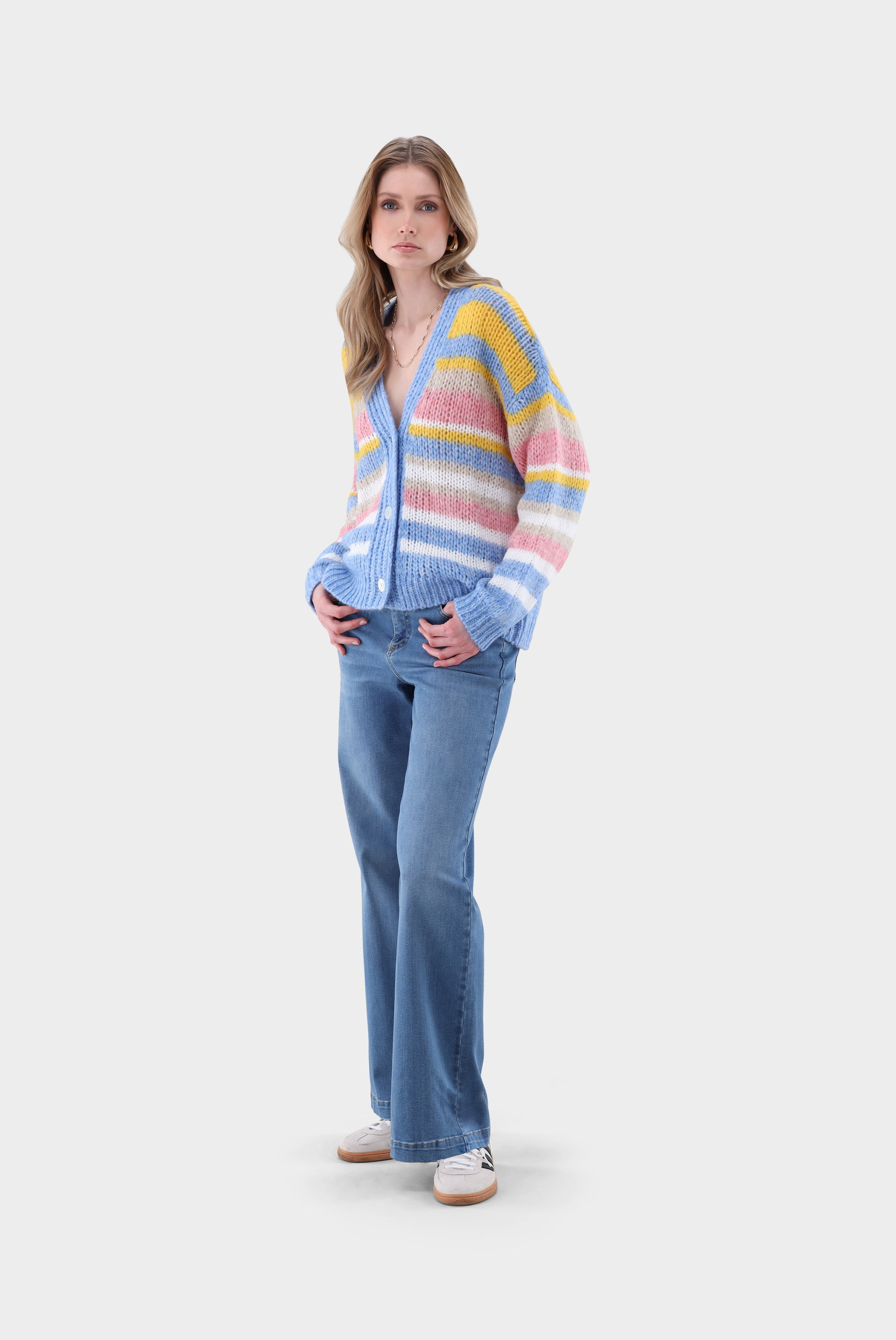 Bunte Strickjacke Relaxed Fit günstig online kaufen