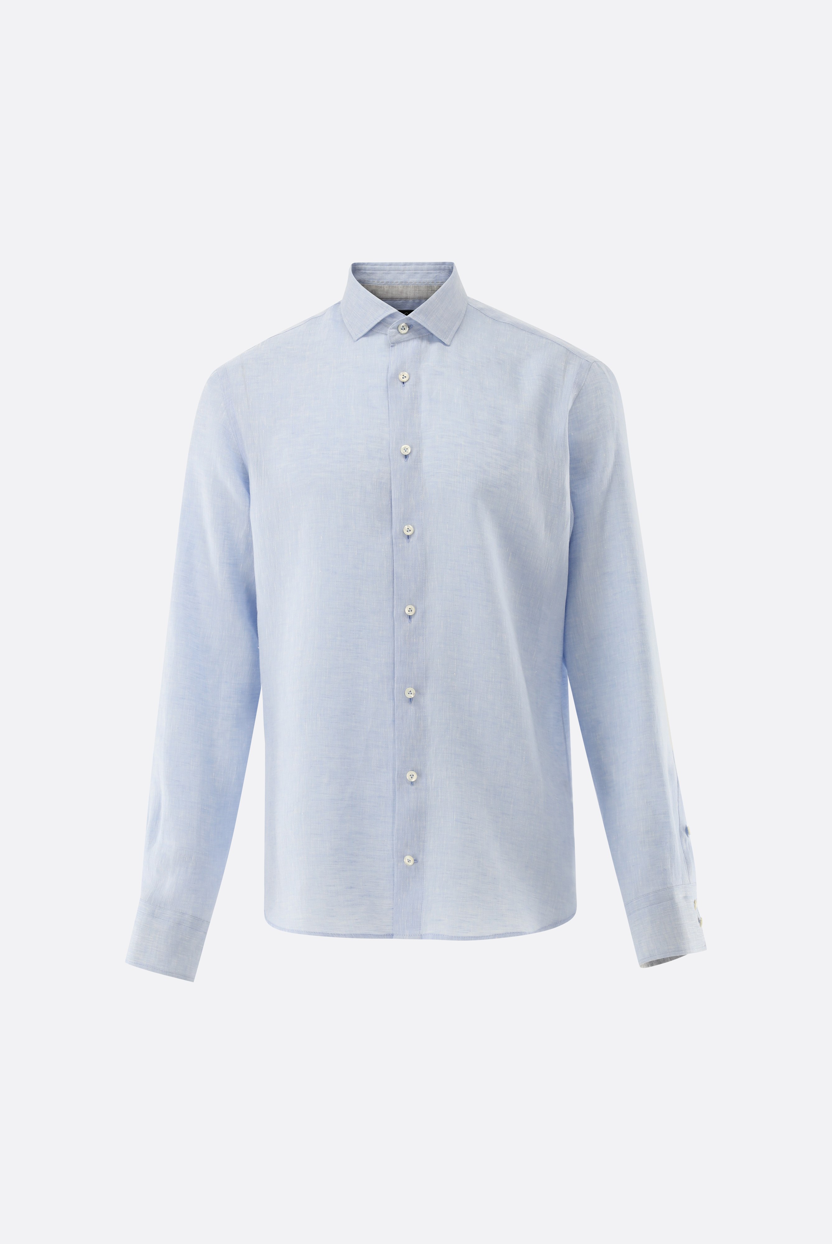 Leinenhemd mit Kontrast und Haifischkragen günstig online kaufen