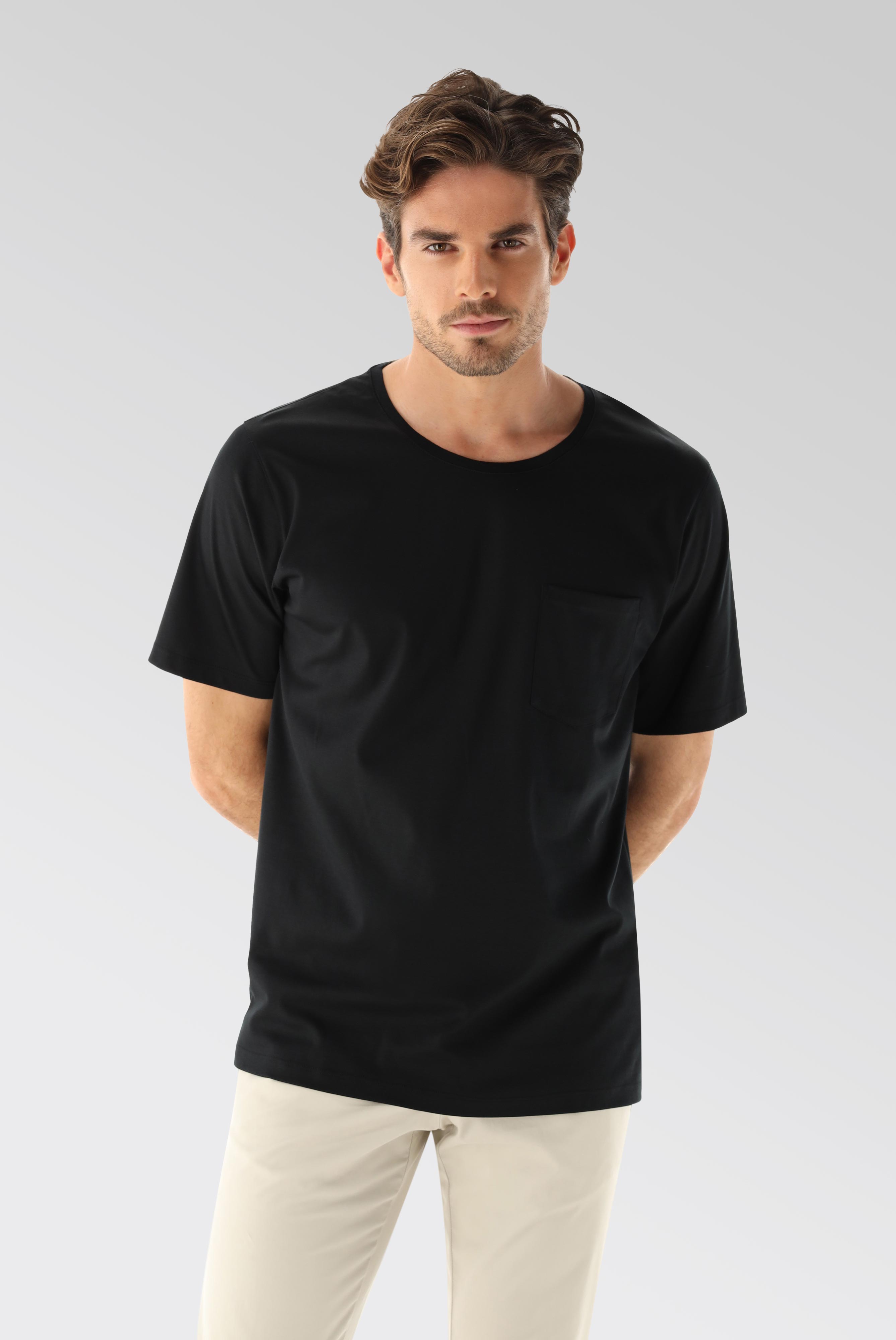 T-Shirt mit Brusttasche Oversize