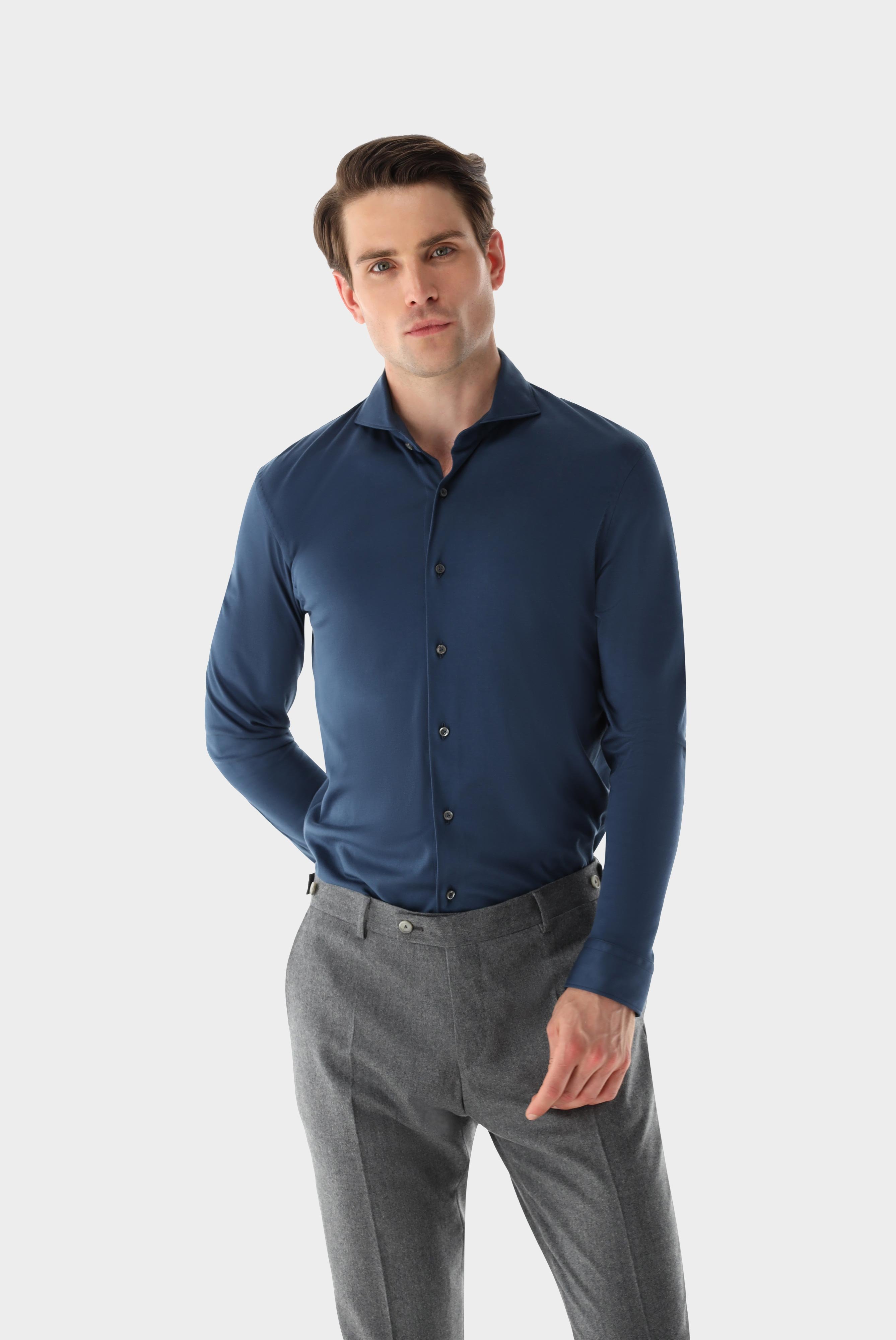 Jersey Hemd aus Schweizer Baumwolle Tailor Fit