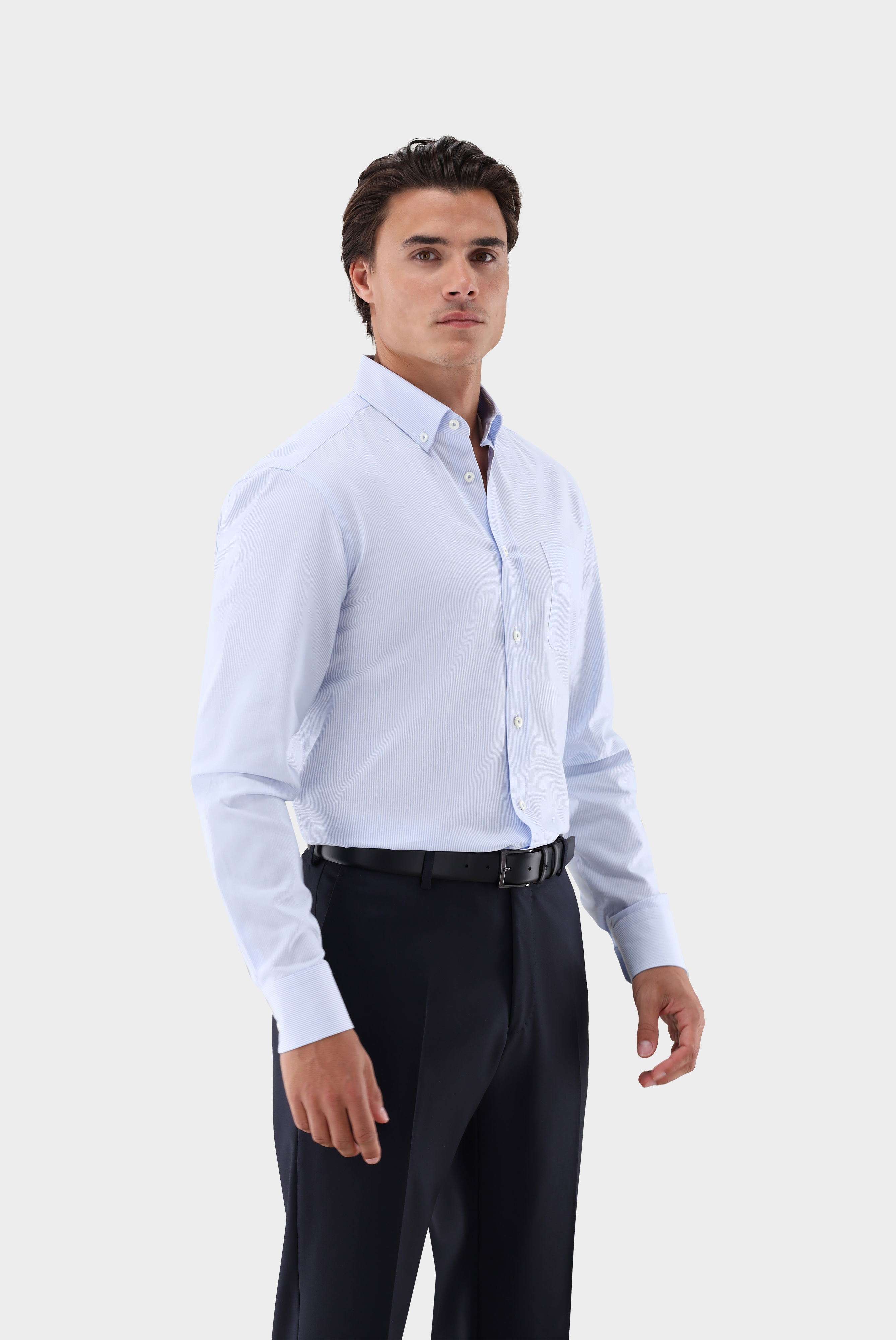 Dobby-Hemd mit Button Down Kragen Comfort Fit